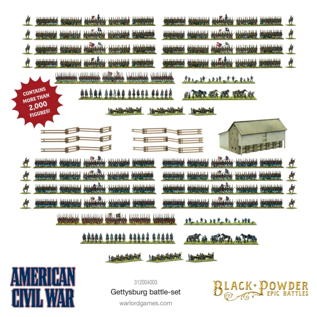 Bolt Action Black Powder Epic Battles Gettysburg Battle Set jeu de figurines
