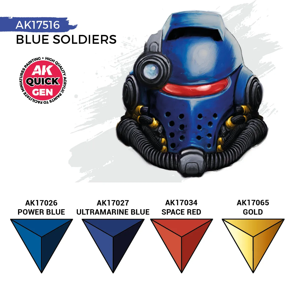 Bolt Action AK Quickgen Blue Soldiers set de peintures acryliques 4 couleurs