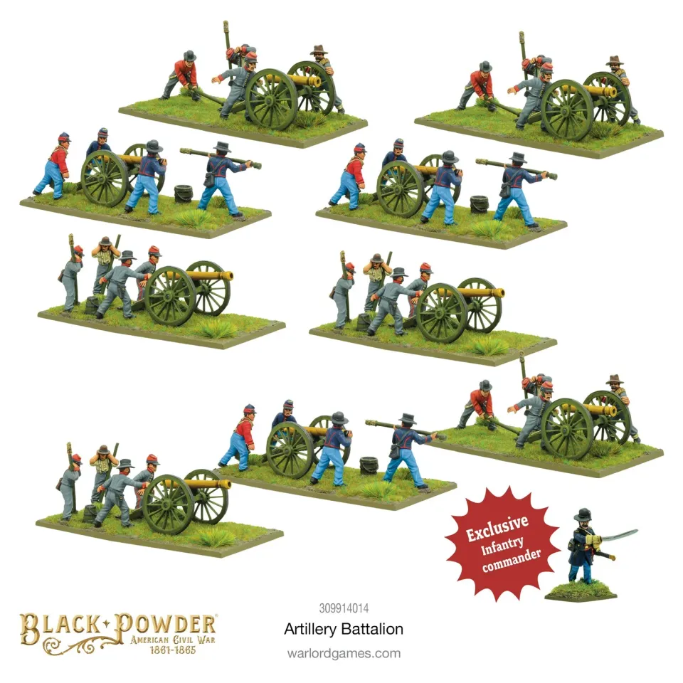 Bolt Action Black Powder American Civil War Artillery Battalion artillerie 3 batteries