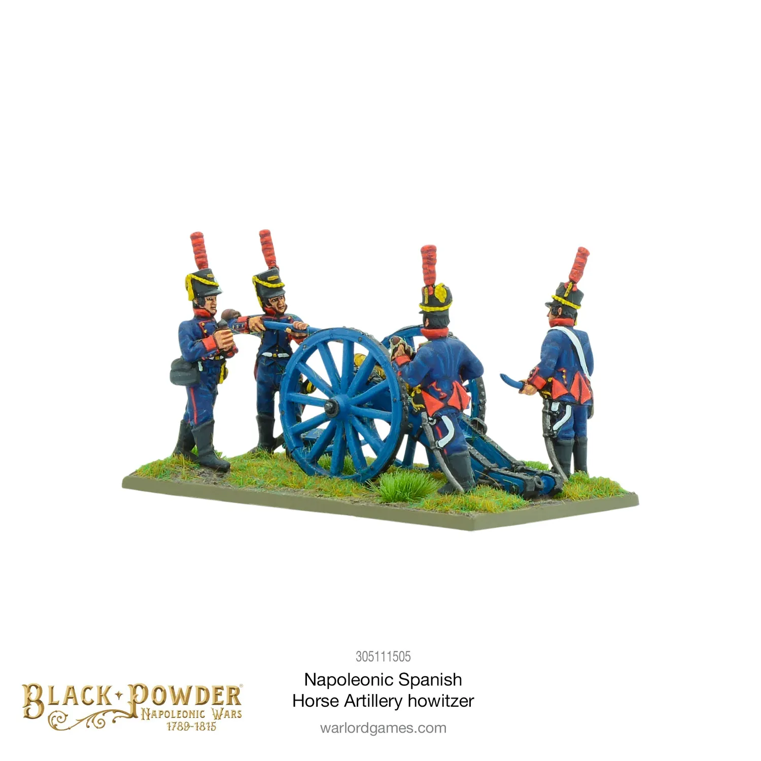 Bolt Action Napoleonic Spanish Horse Artillery with Howitzer artillerie à cheval métal