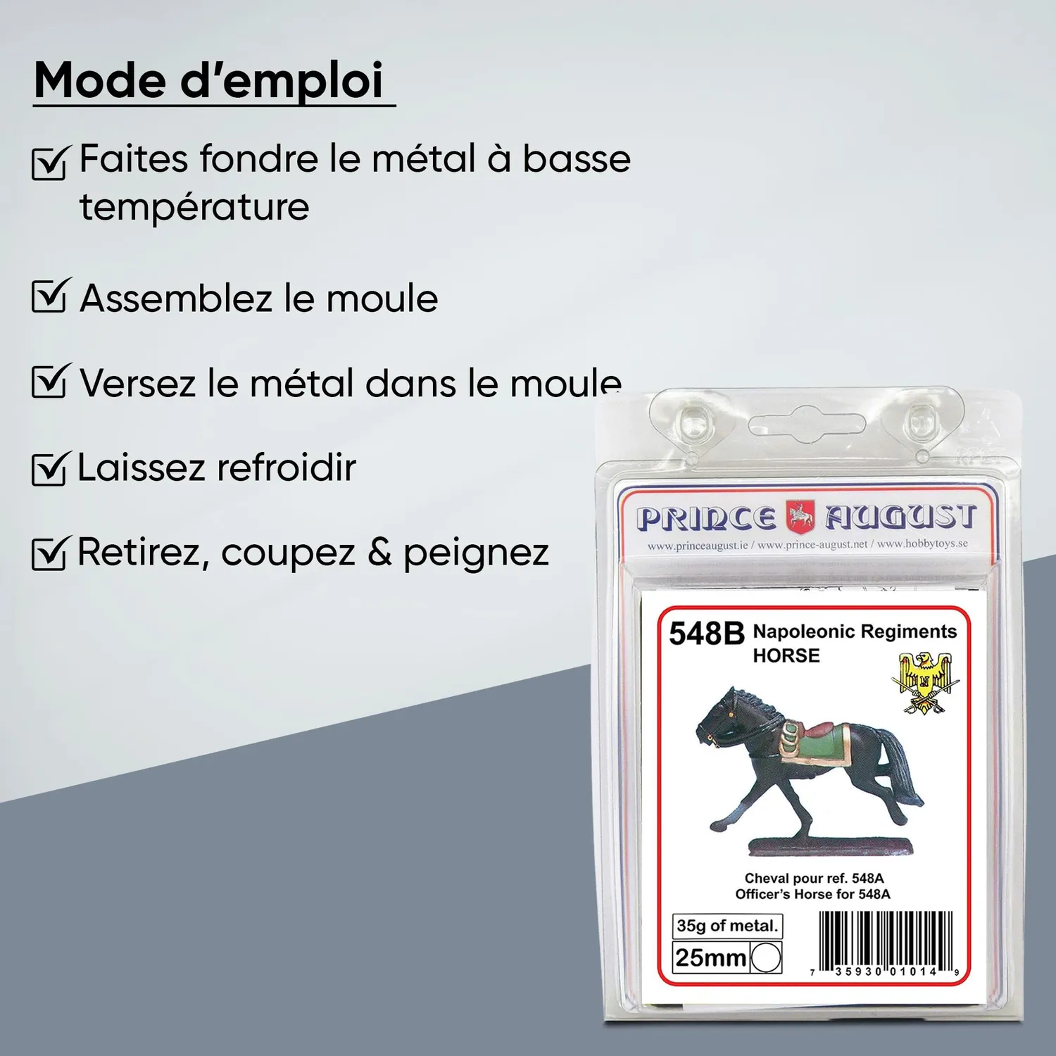 Prince August Hobby PA548B moule à couler cheval dragoons officiers 25 mm