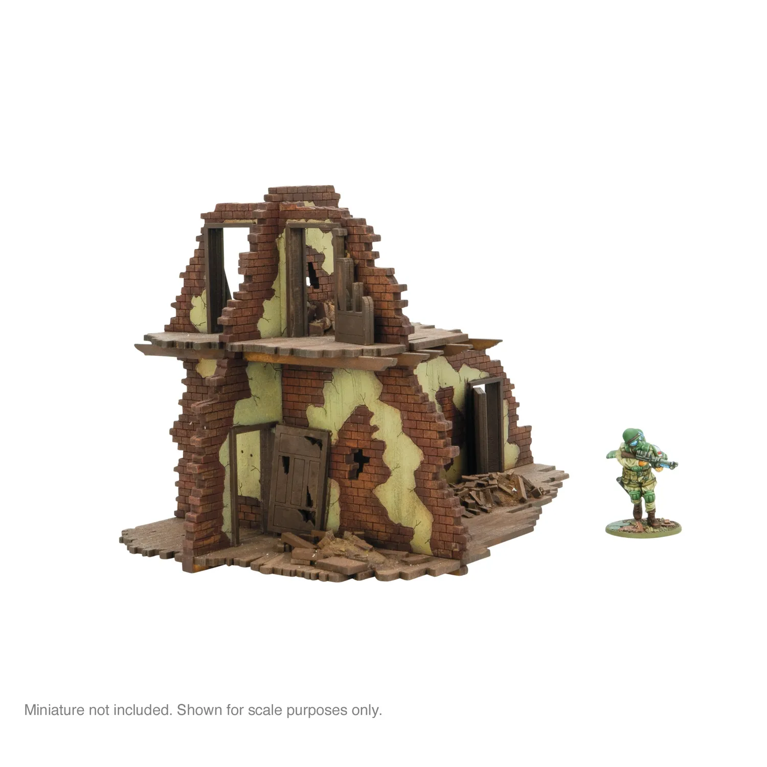 Bolt Action City in Ruins 2 Storey Internal Ruins (1) bâtiment ruiné MDF urbain