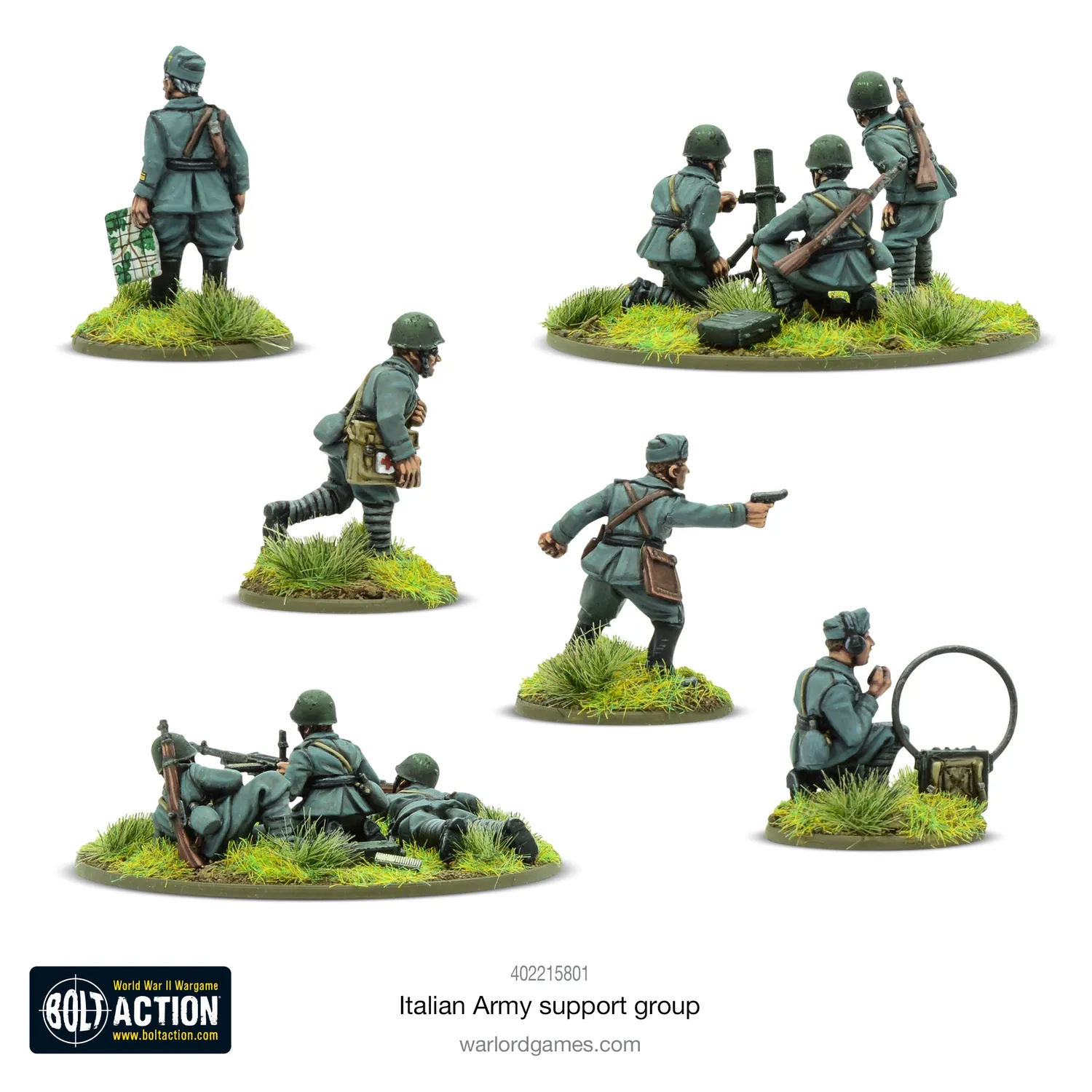 Bolt Action Italian Army Support Group figurines métal 28mm