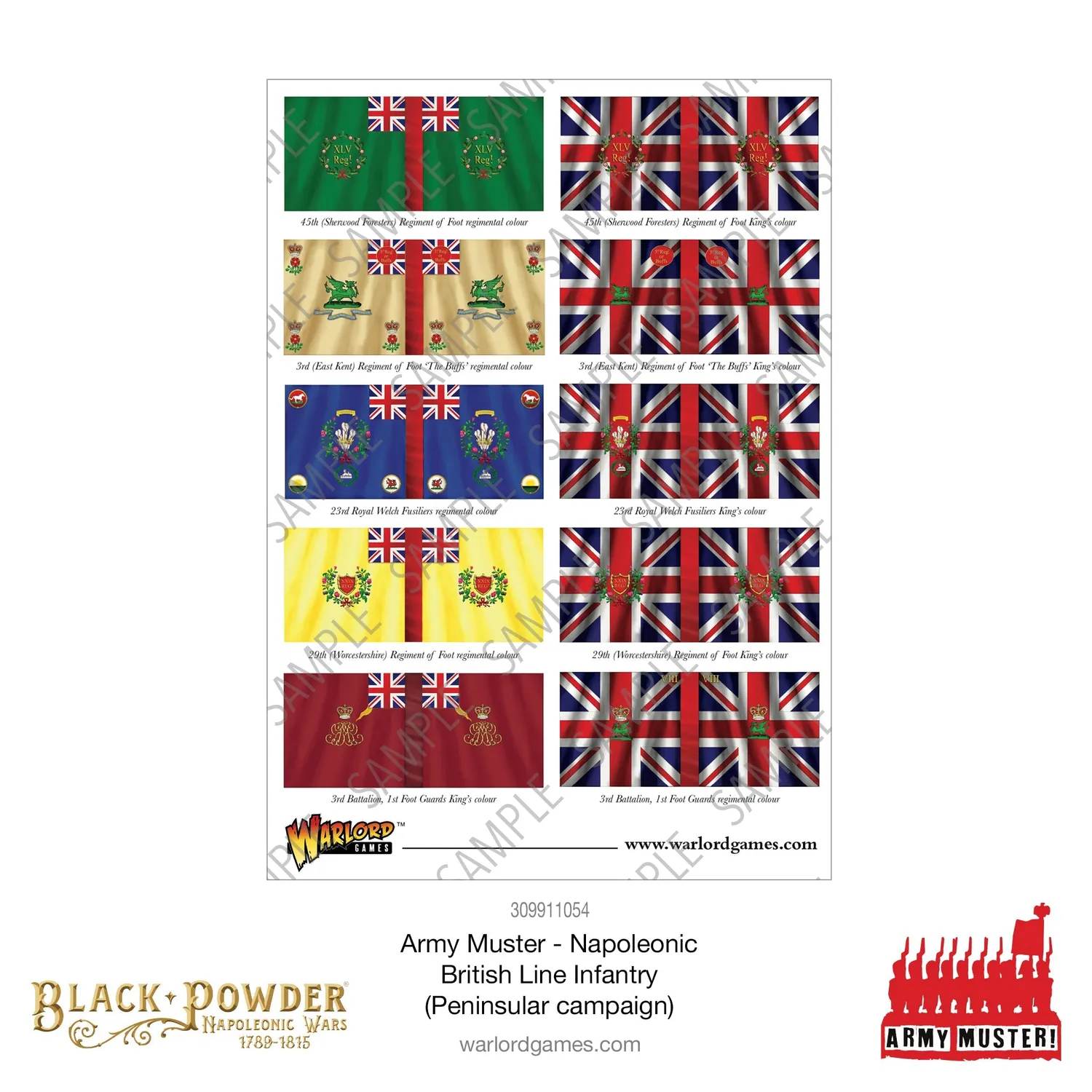 Black Powder Army Muster infanterie britannique 72 figs