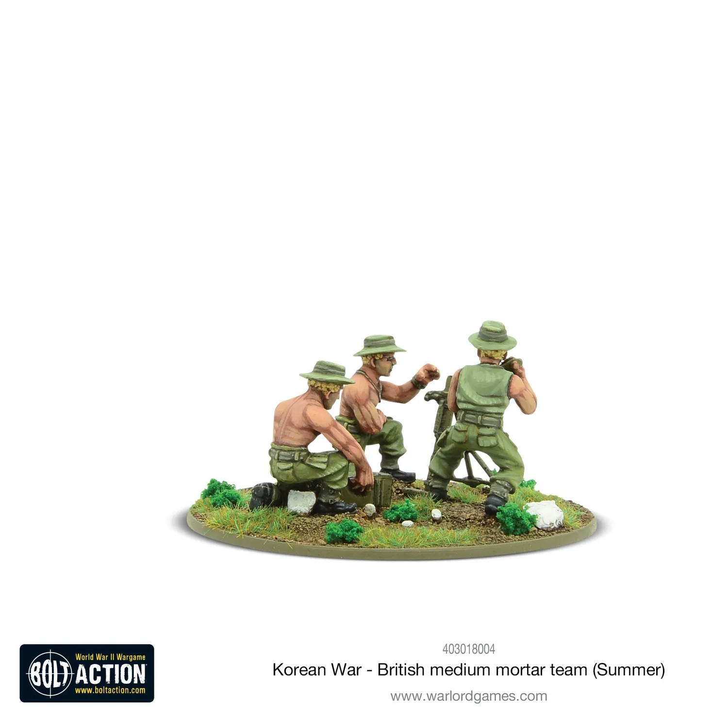 Bolt Action Korean War British Mortar Team figurines été