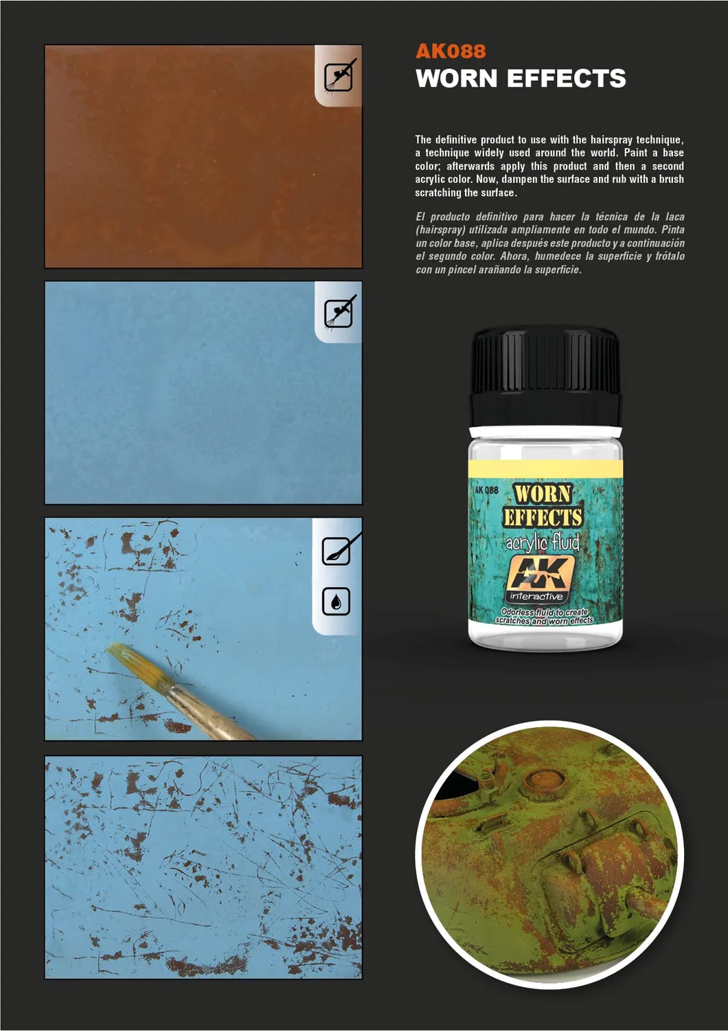 AK Interactive Effet d'Éraflures liquide 35ml écaillage acrylique