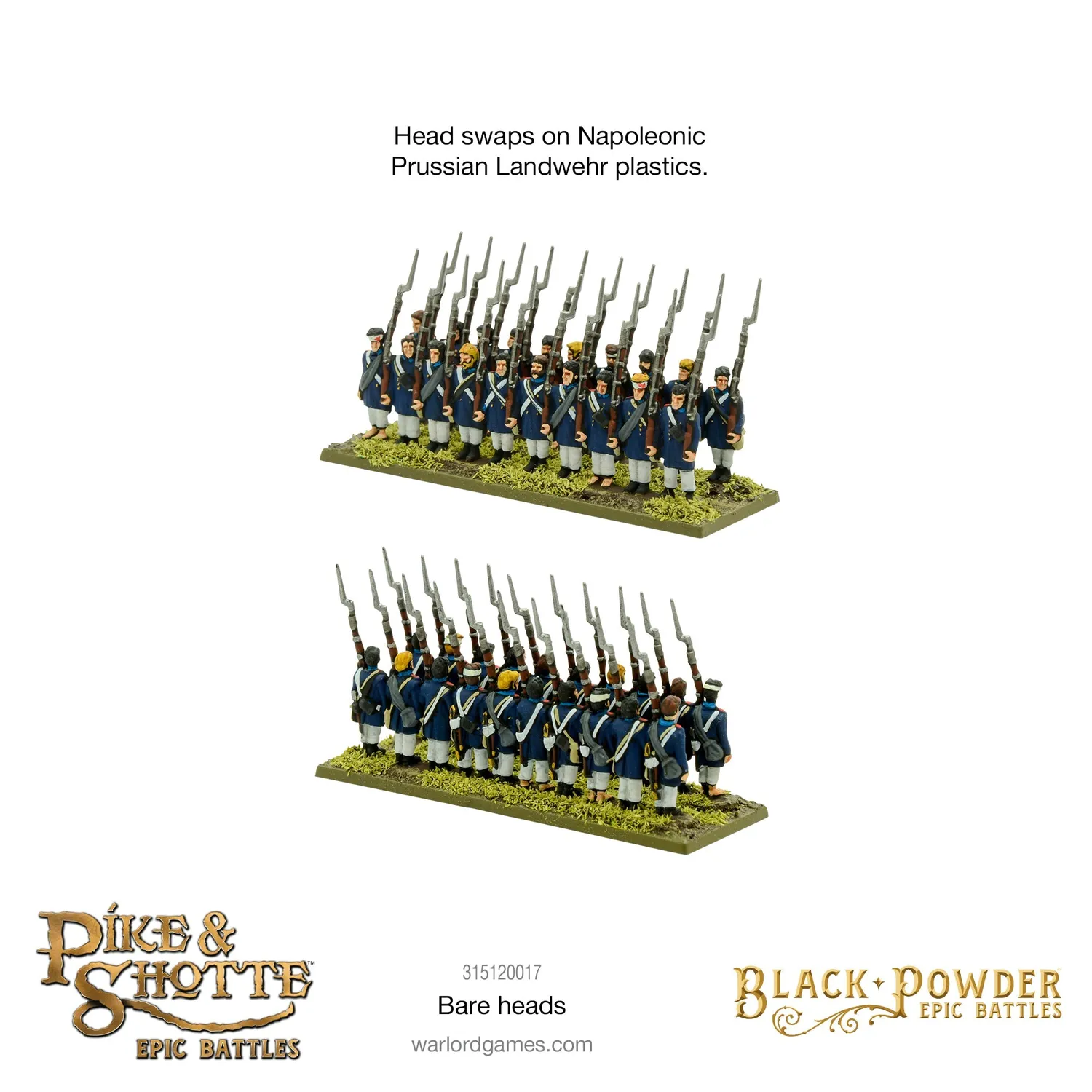 Black Powder Epic Battles Bare Heads têtes résine x5