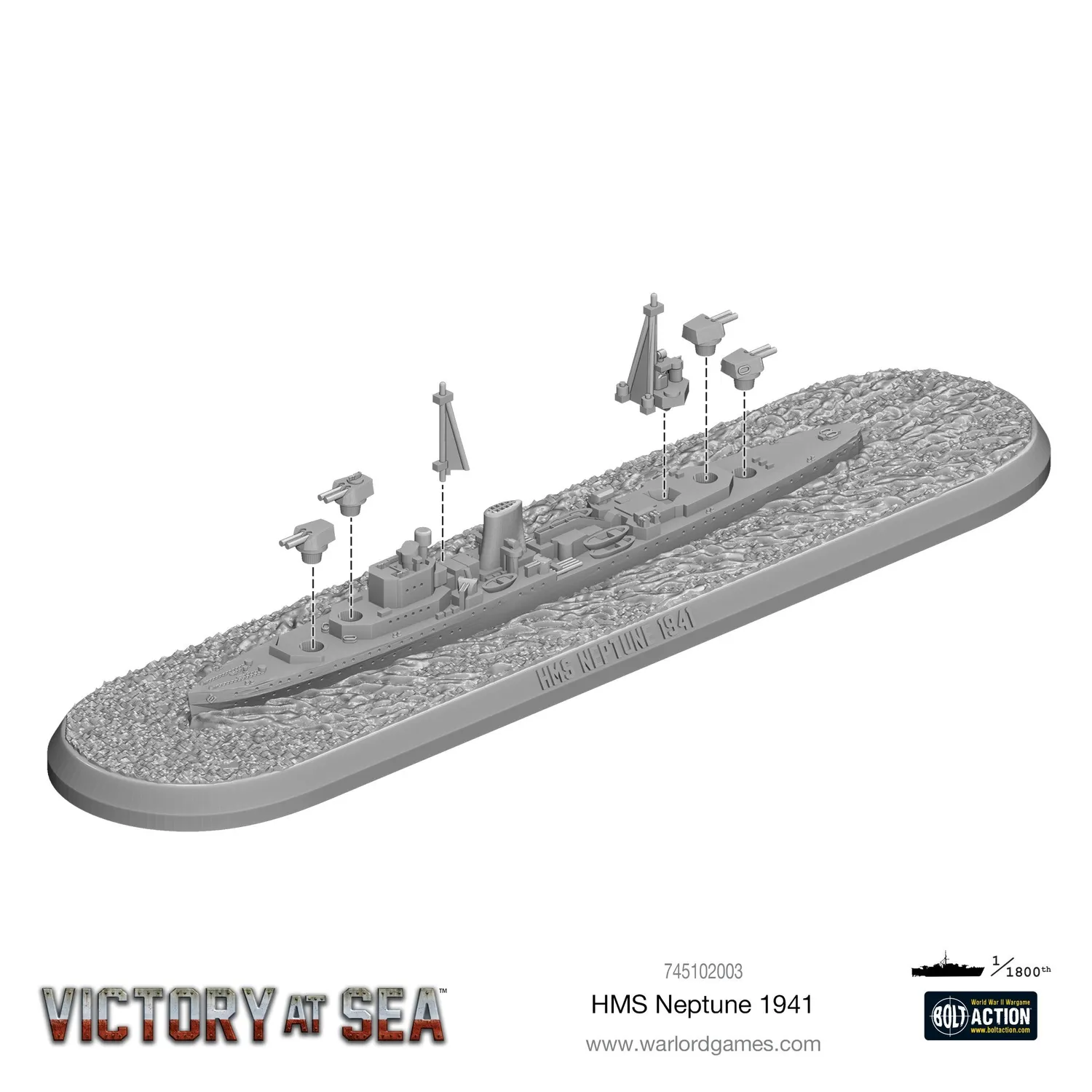 Victory at Sea HMS Neptune maquette navire résine