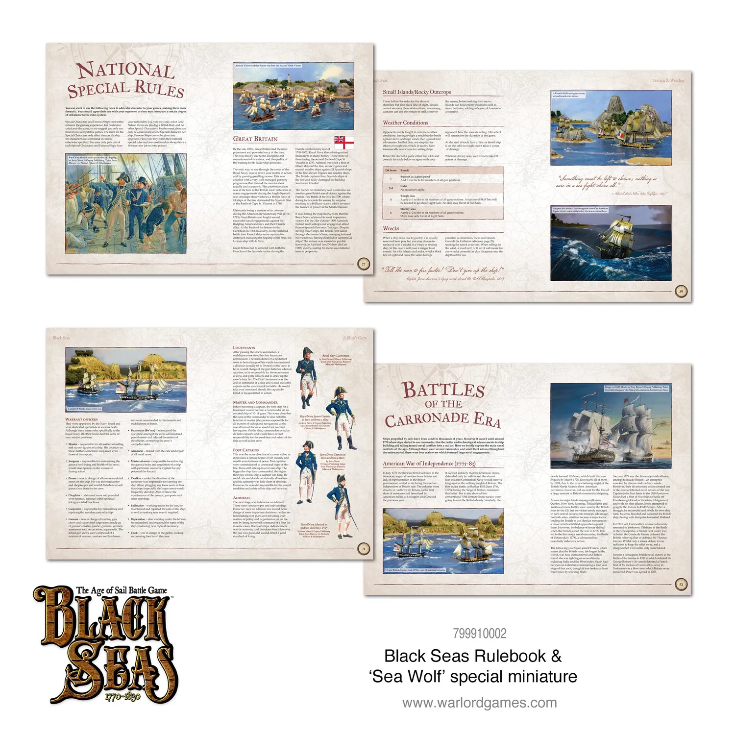 Black Seas Rulebook livre règles + Sea Wolf 28mm