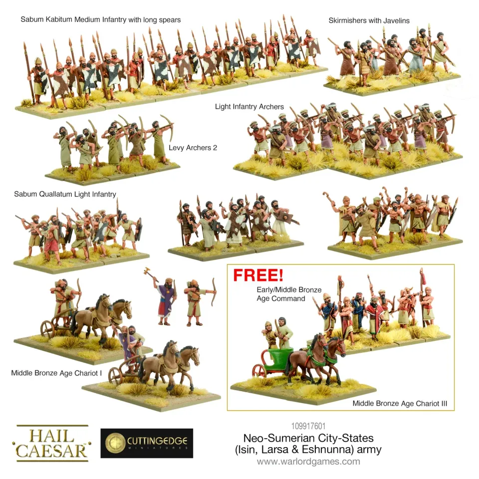 Bolt Action Hail Caesar Néo-Sumérien Isin Larsa armée 88 figurines