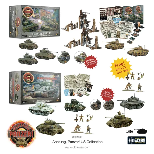 Warlord Games Achtung Panzer! US Collection jeu de figurines chars américains