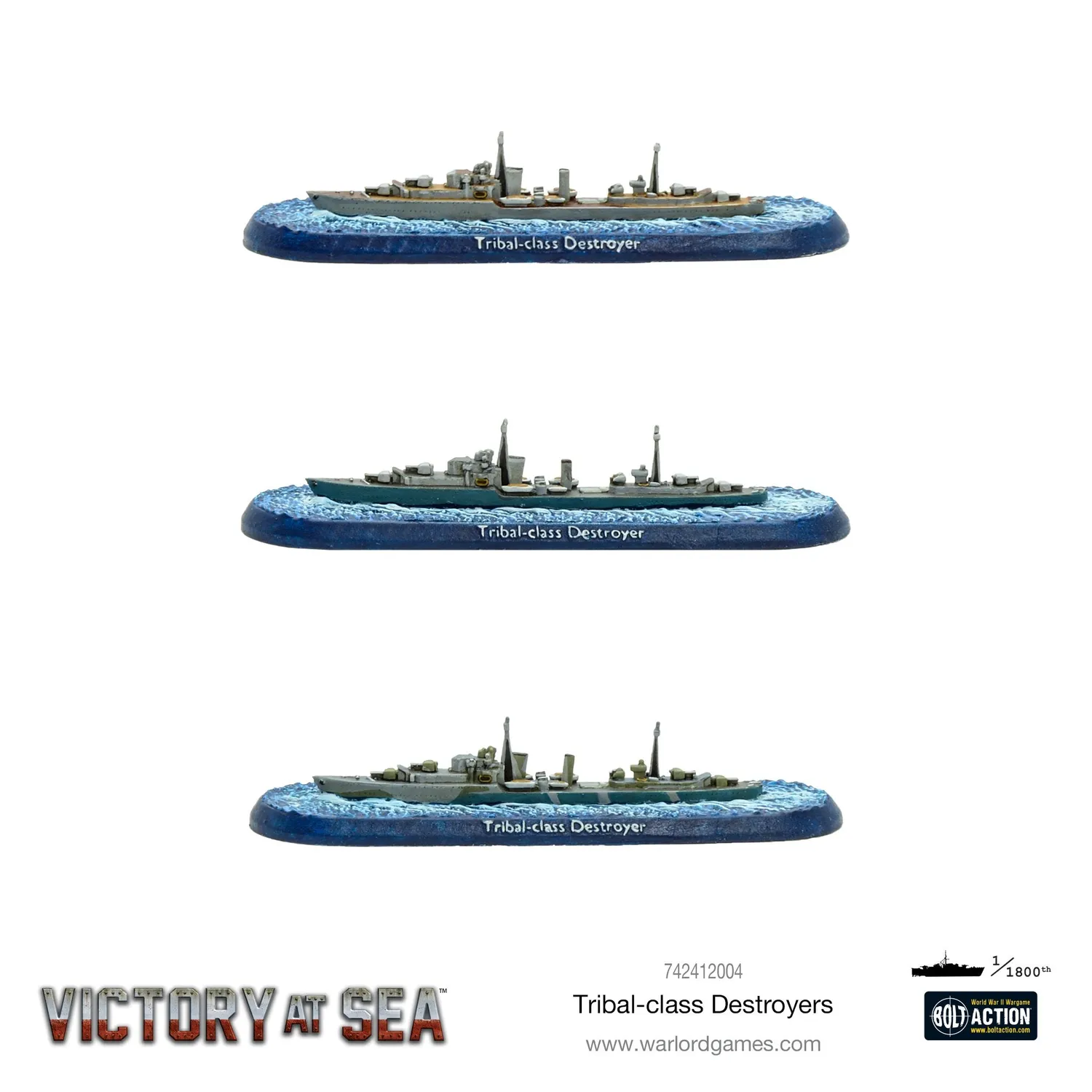 Bolt Action Victory at Sea Tribal-class destroyers navires Royal Navy