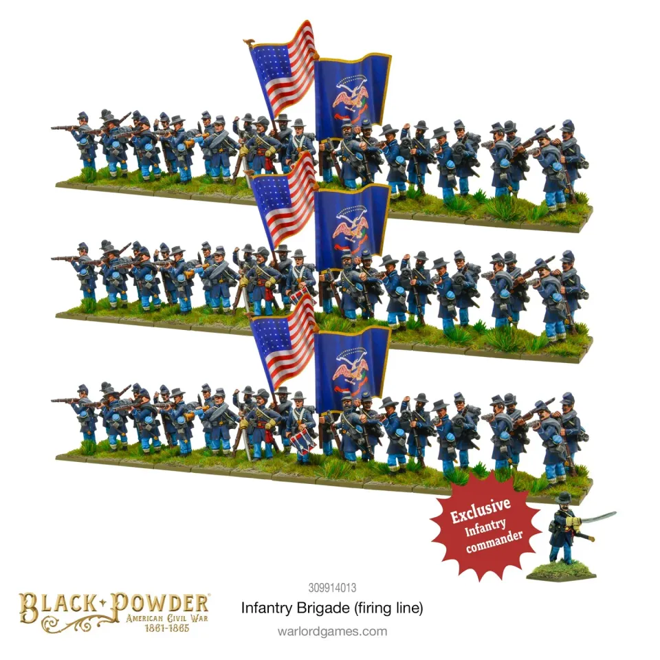 Bolt Action American Civil War Infantry Brigade Firing Line figurines 3 boîtes