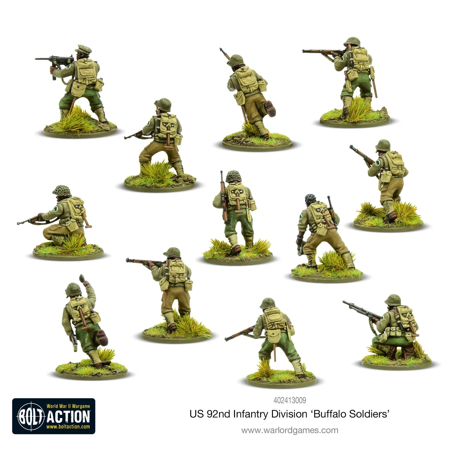 Bolt Action Buffalo Soldiers - 92nd Infantry Division figurines
