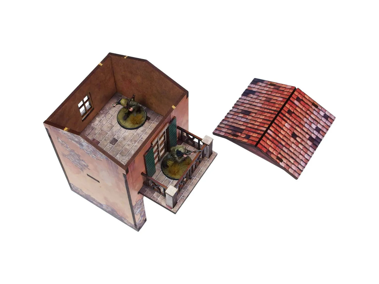 Bolt Action WW2 Italy Gate Balcony (1) bâtiment prépeint 28 mm