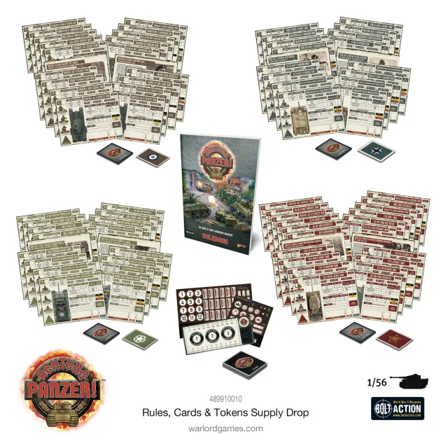 Warlord Games Achtung Panzer! Supply Drop jeu de règles cartes pions