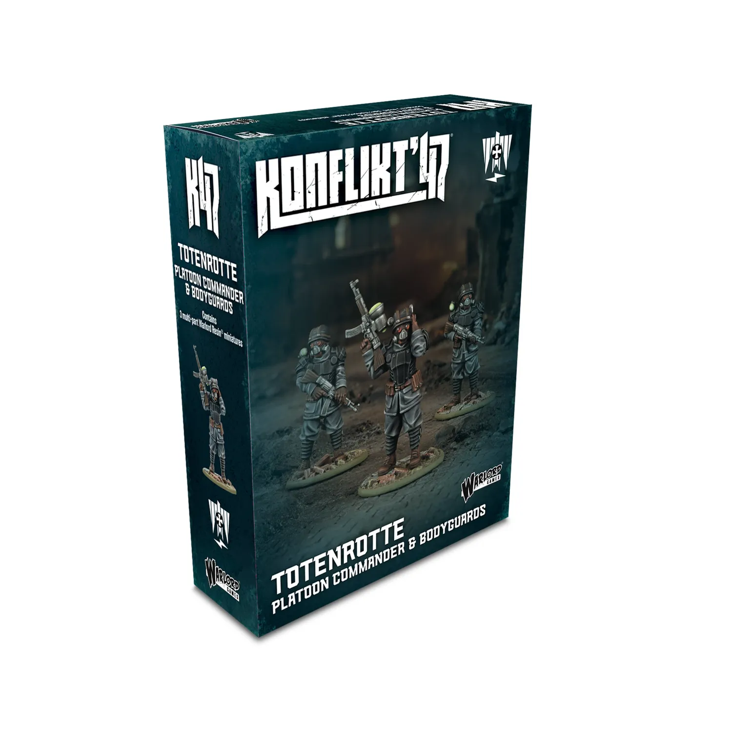 Bolt Action Konflikt ’47 Totenrotte platoon commander & bodyguard figurines résine