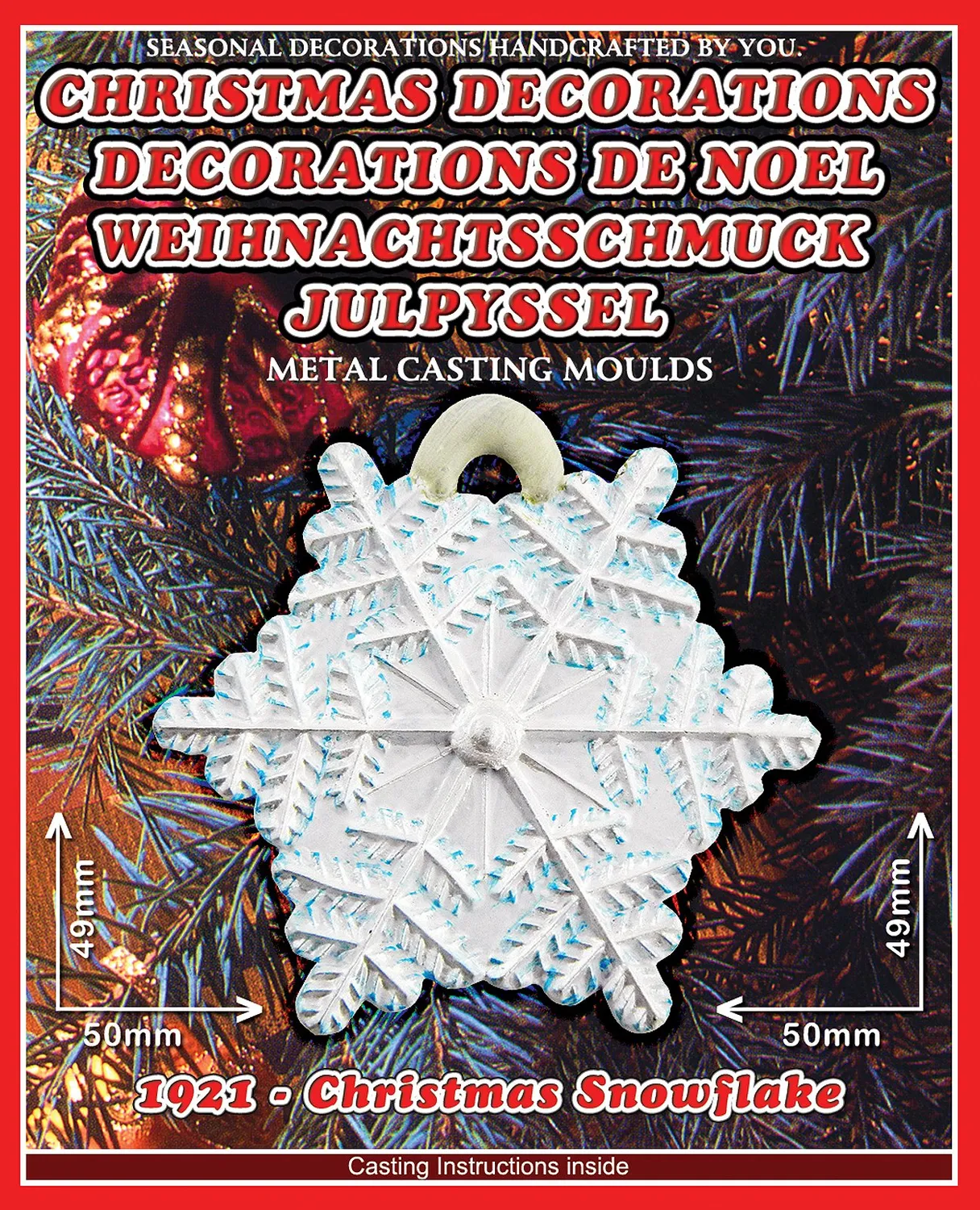 Prince August Flocon de neige PA1921 moule décoration Noël plat légère