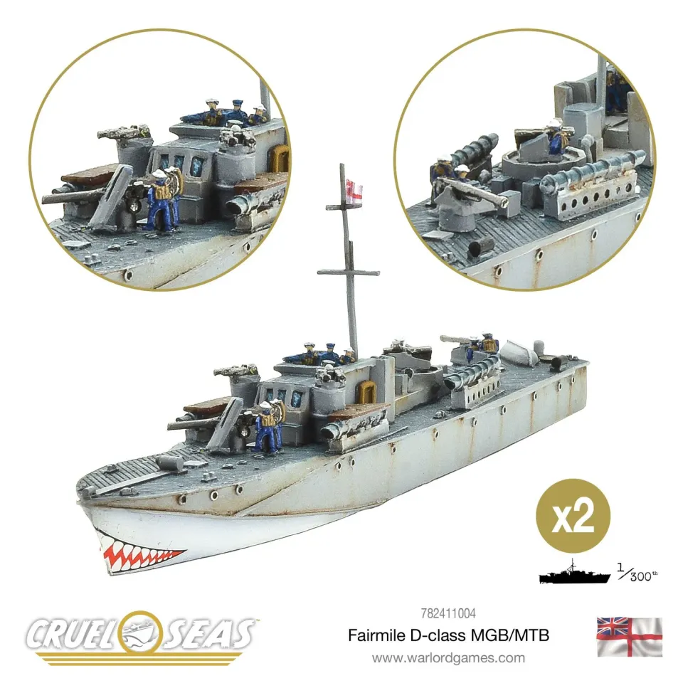 Cruel Seas Fairmile D-class MGB/MTB bateaux 2 unités résine métal