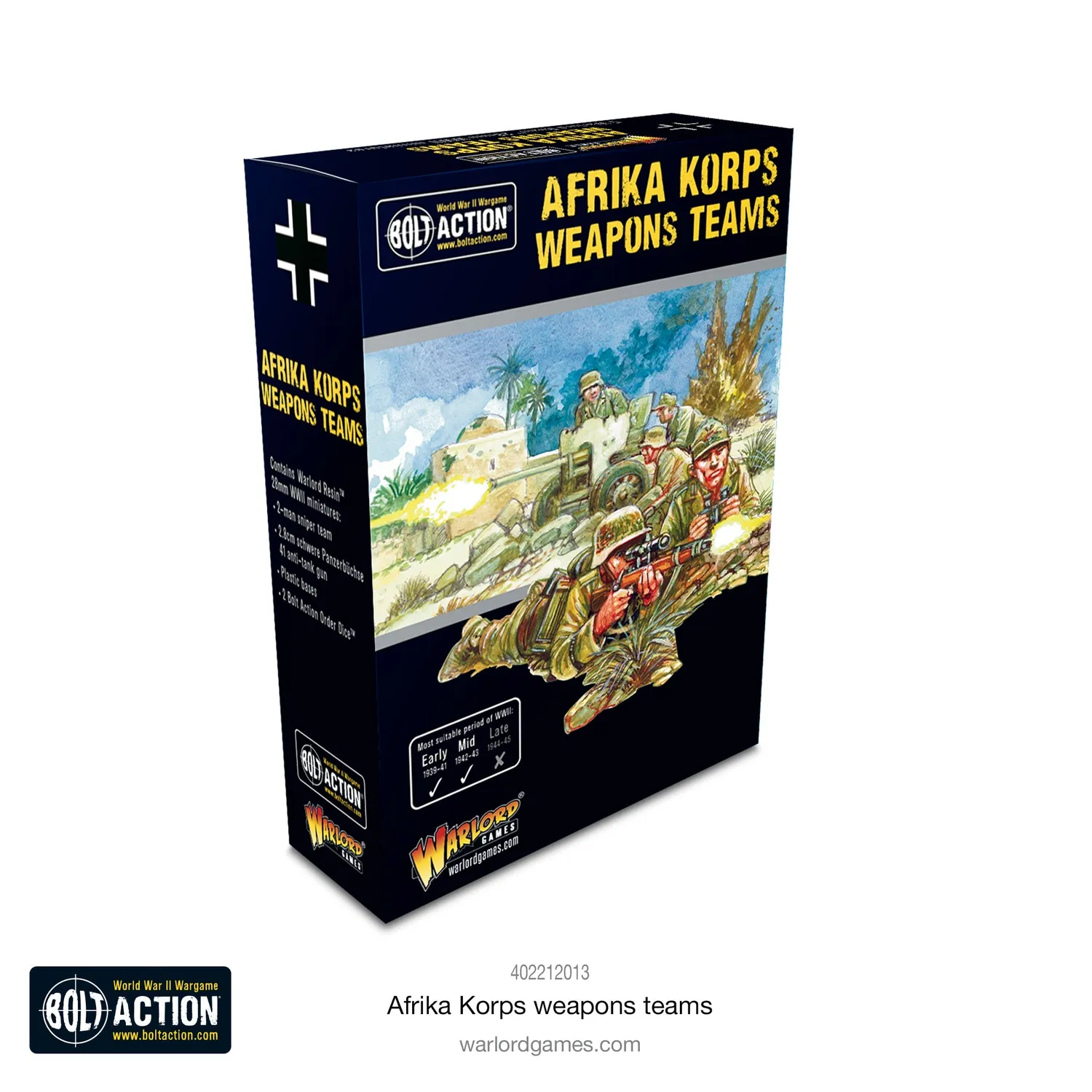 Bolt Action Afrika Korps weapons teams équipes de soutien résine