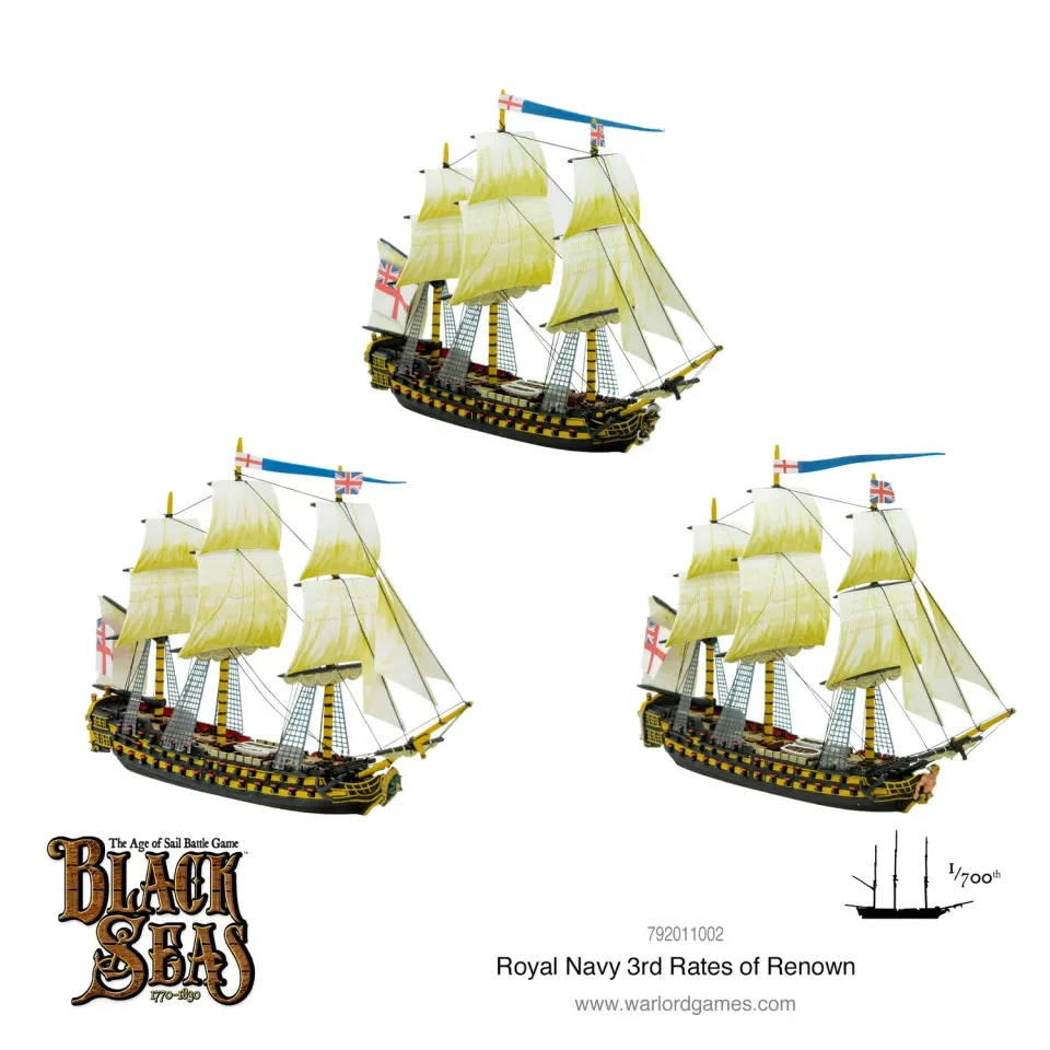 Black Seas Royal Navy 3rd Rates of Renown navires 74 canons métal plastique