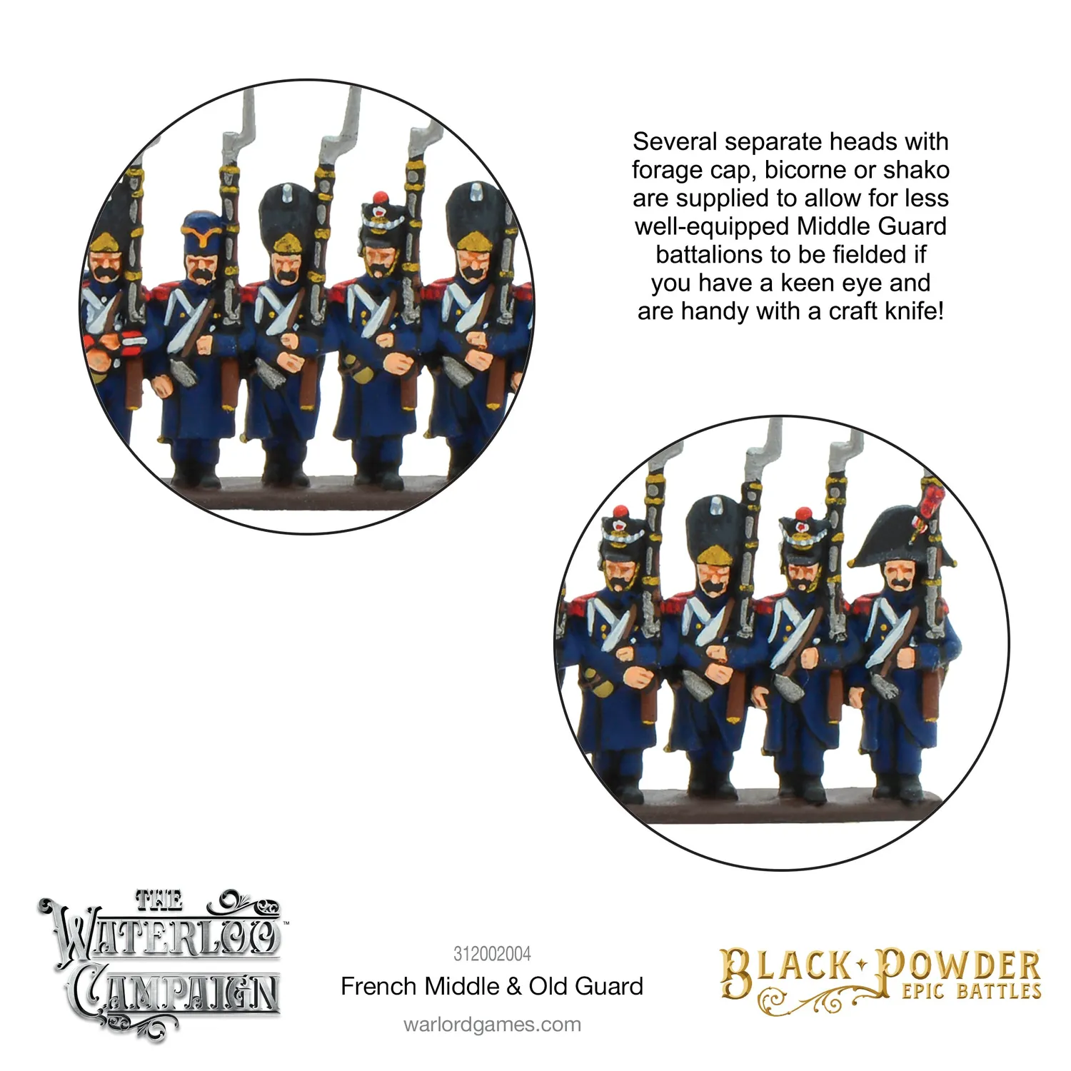 Black Powder Epic Battles French Middle & Old Guard figurines plastique
