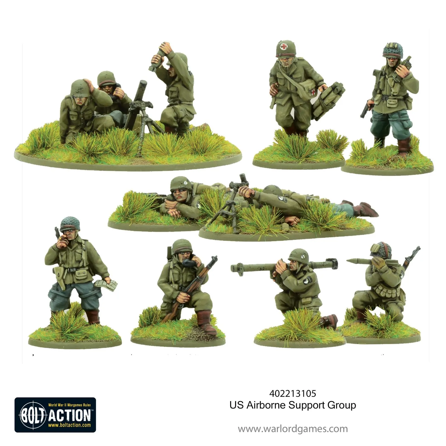 Bolt Action US Airborne Support Group figurines 1944-45