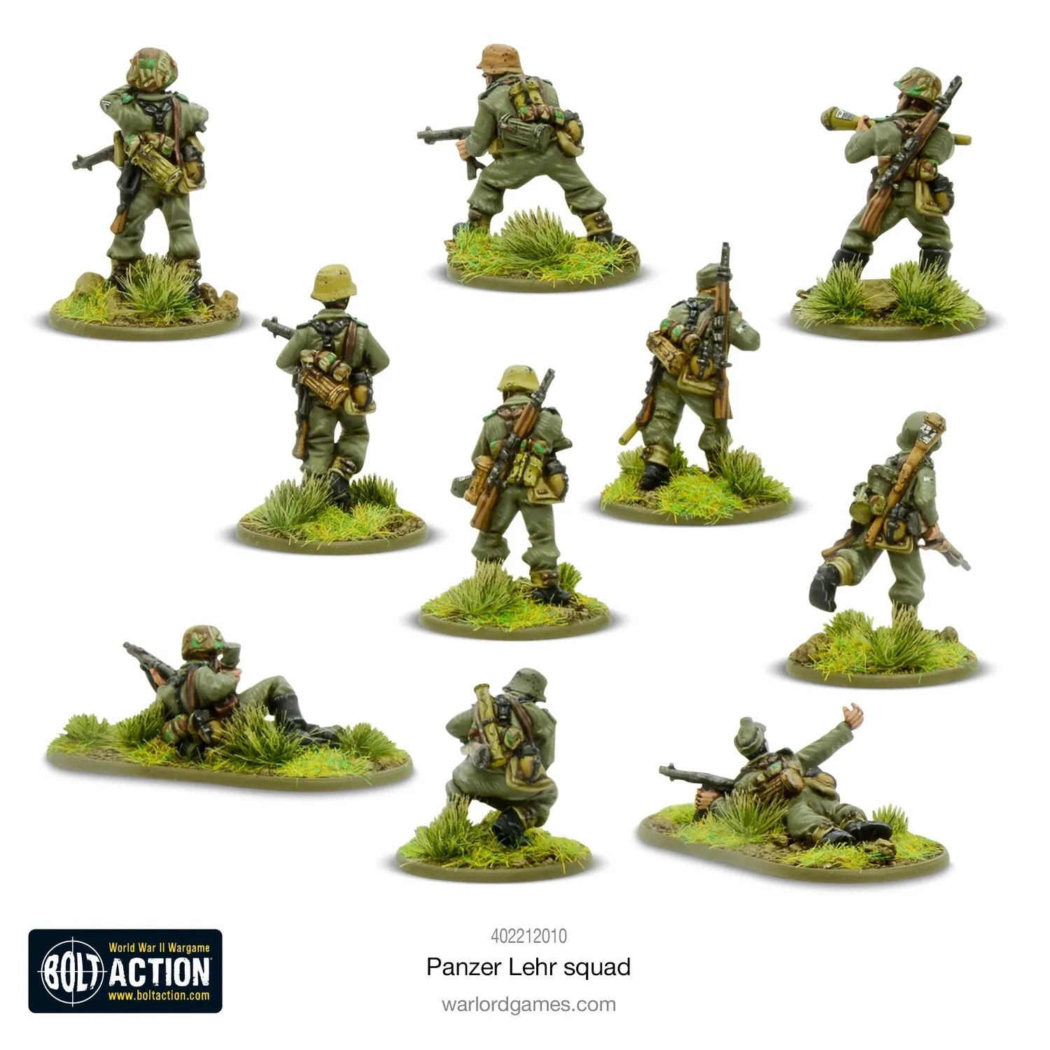 Bolt Action Panzer Lehr Squad figurines infanterie x10