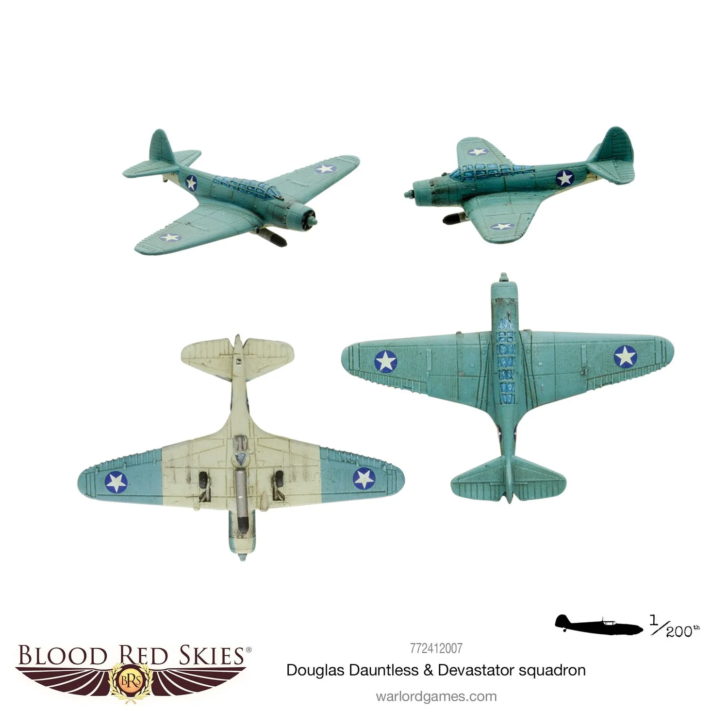 Bolt Action Blood Red Skies Douglas Dauntless & Devastator Squadron 6 avions