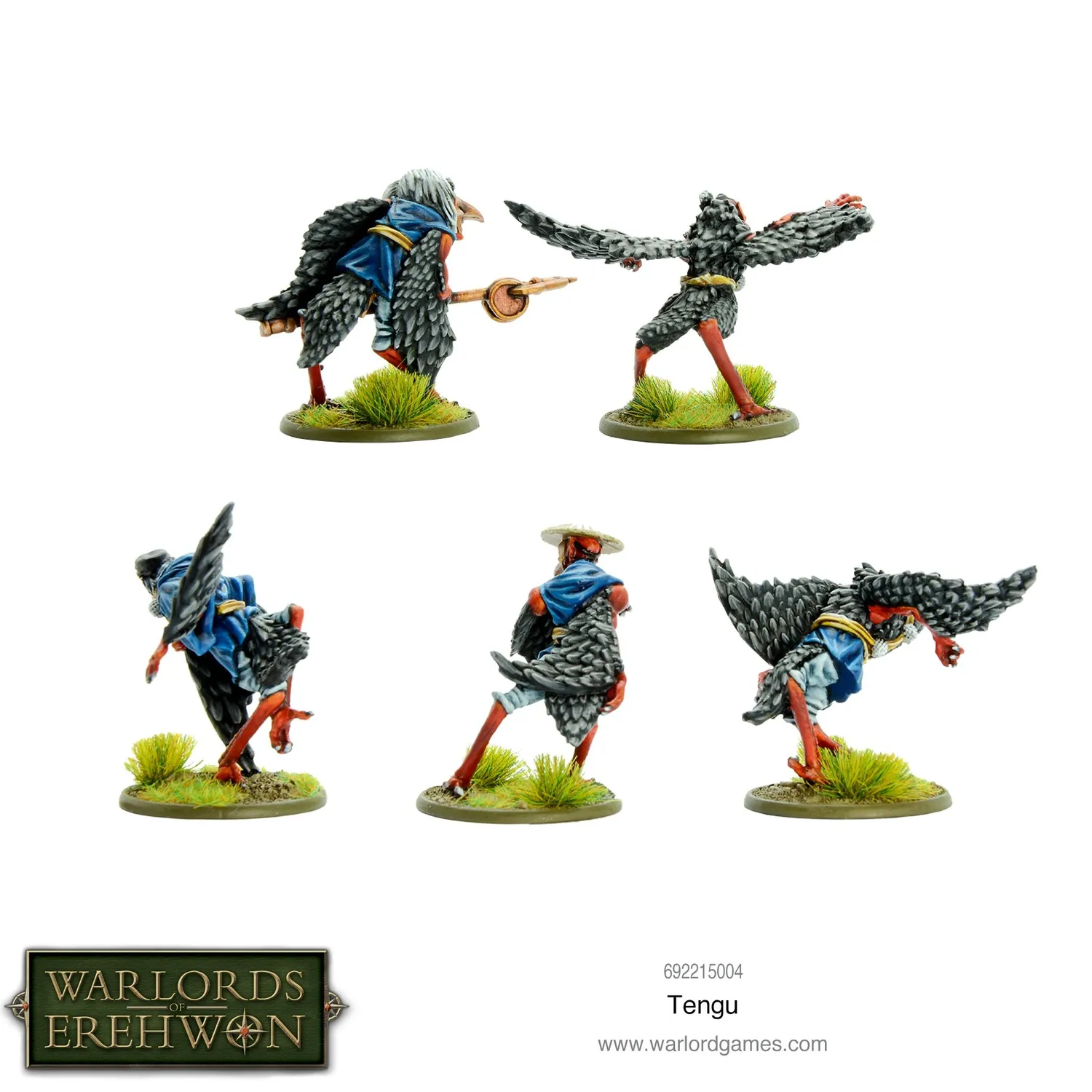 Warlords of Erehwon Tengu figurines métal x5 volantes