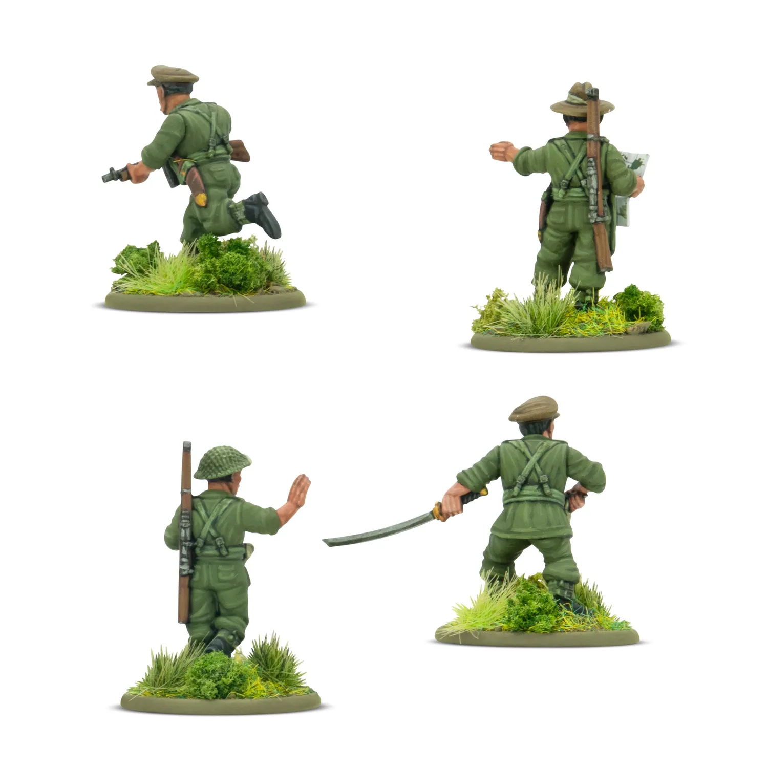 Bolt Action Gurkha Platoon Commanders figurines commandants résine