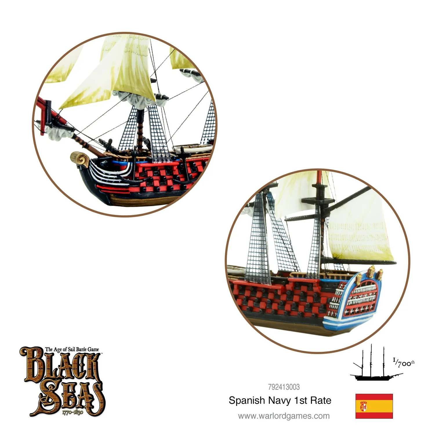 Warlord Games Black Seas Spanish Navy 1st Rate bateau