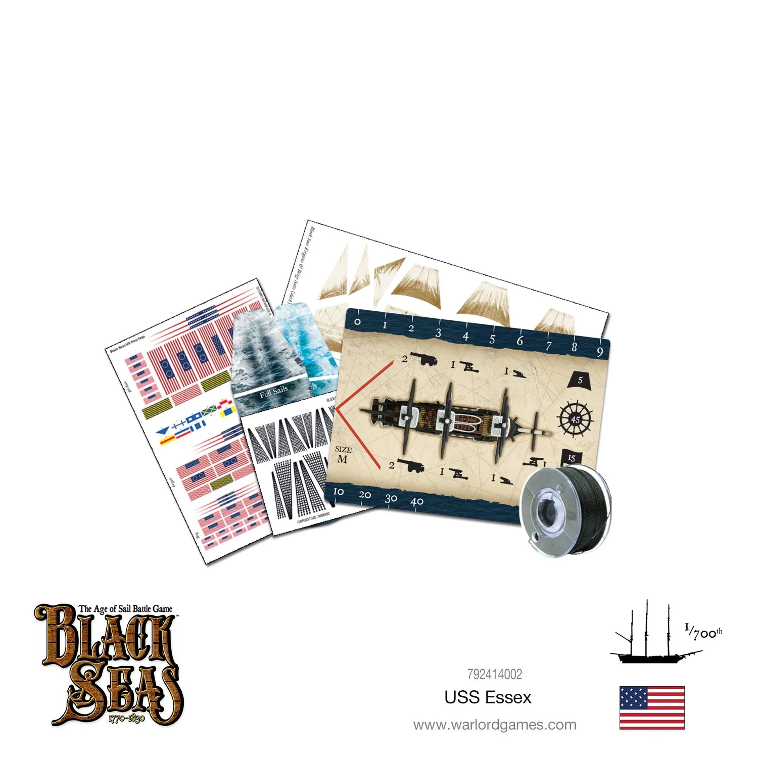 Bolt Action Black Seas USS Essex frégate miniature