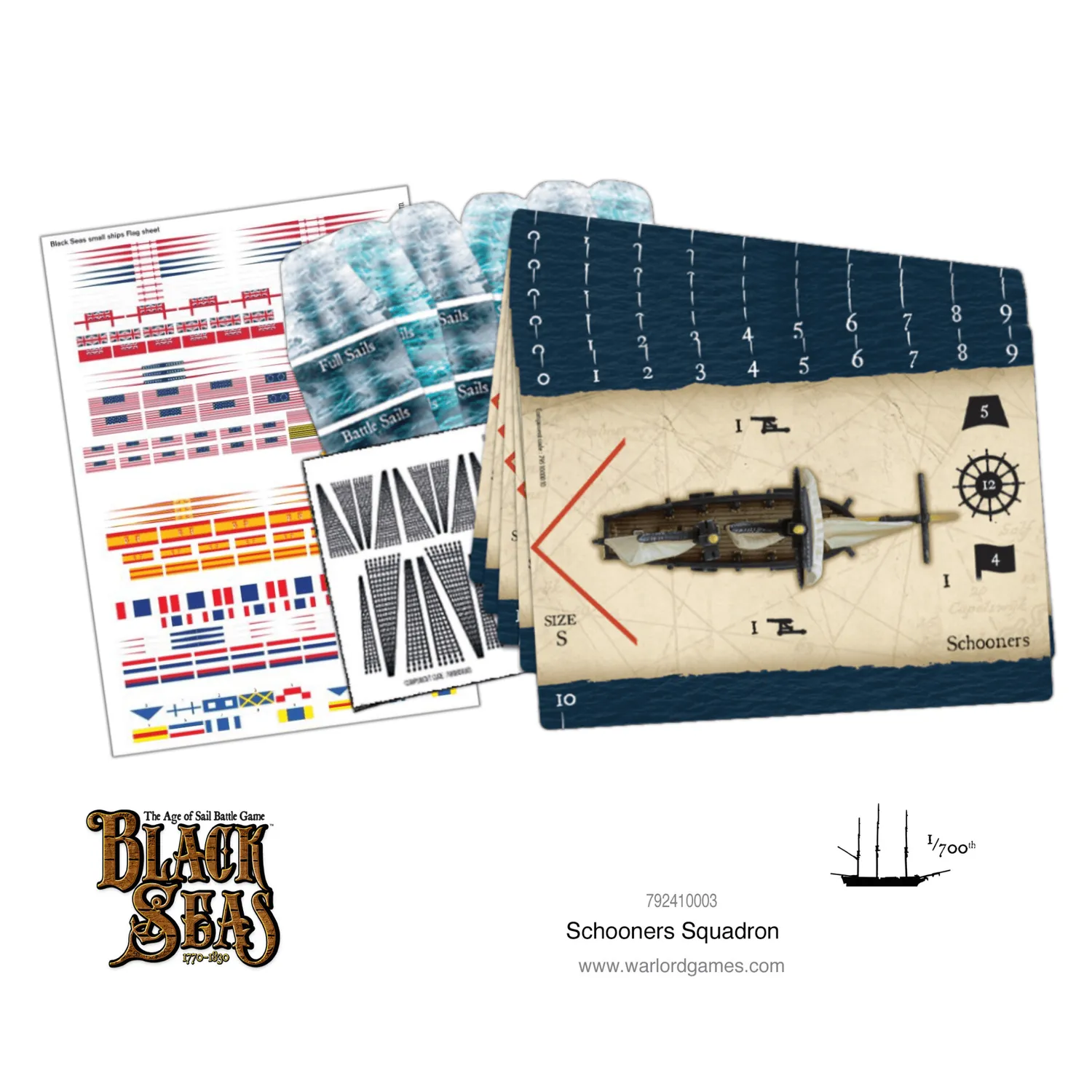 Bolt Action Black Seas Schooners navires métal x6