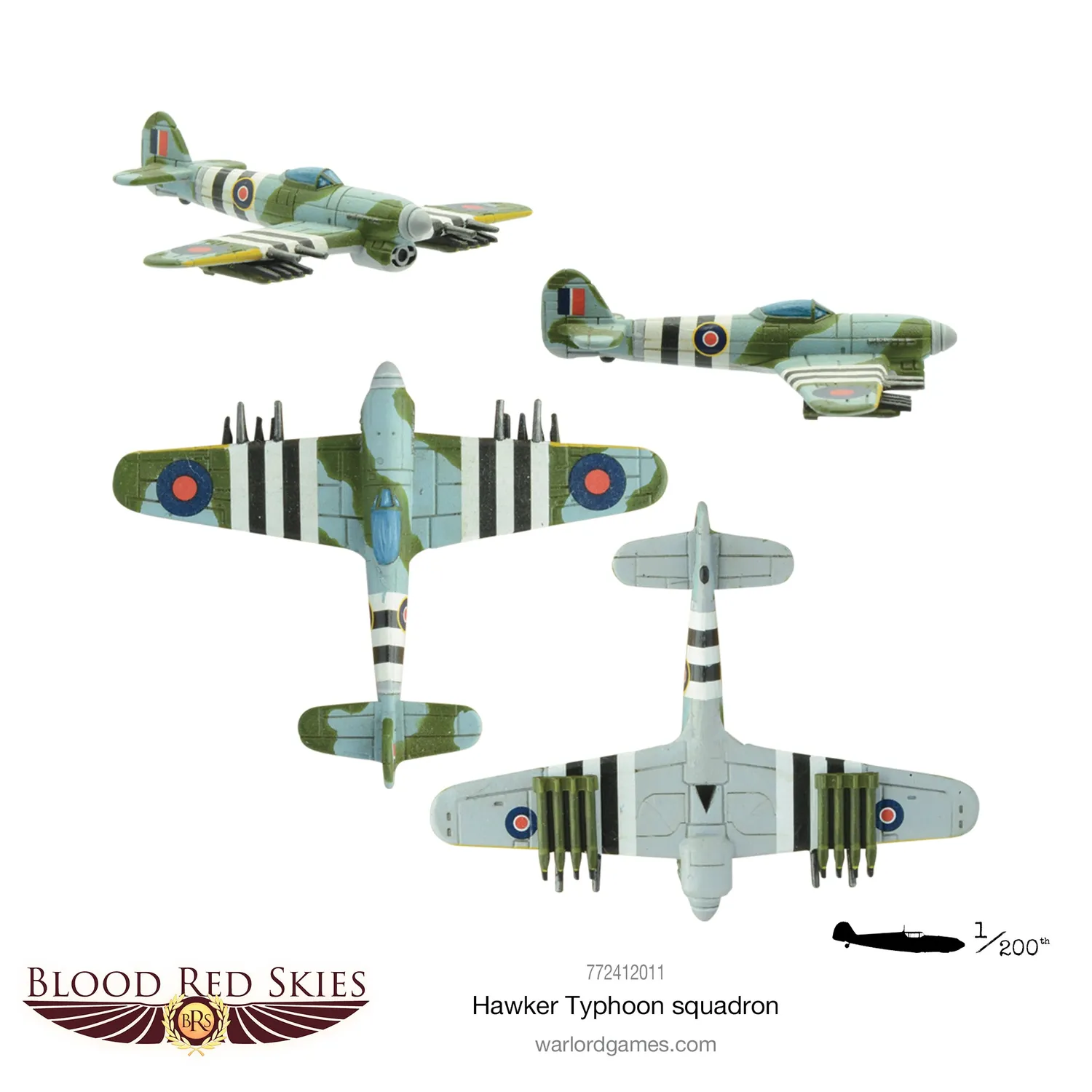 Bolt Action Blood Red Skies Hawker Typhoon squadron escadrille RAF 6 avions