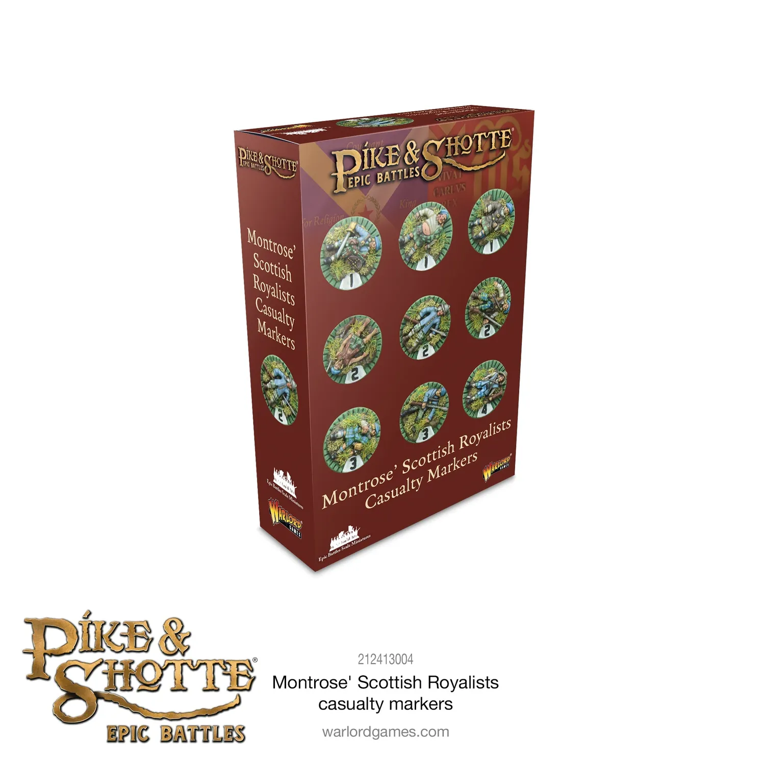 Warlord Games Pike & Shotte Montrose marqueurs pertes boîte 18