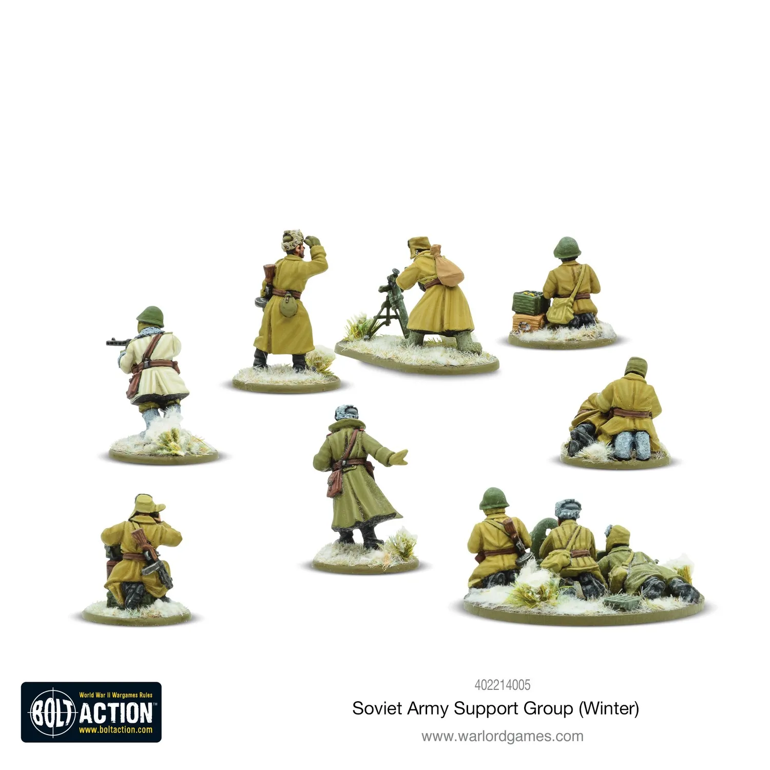 Bolt Action Soviet Army Winter Support Group figurines métal hiver