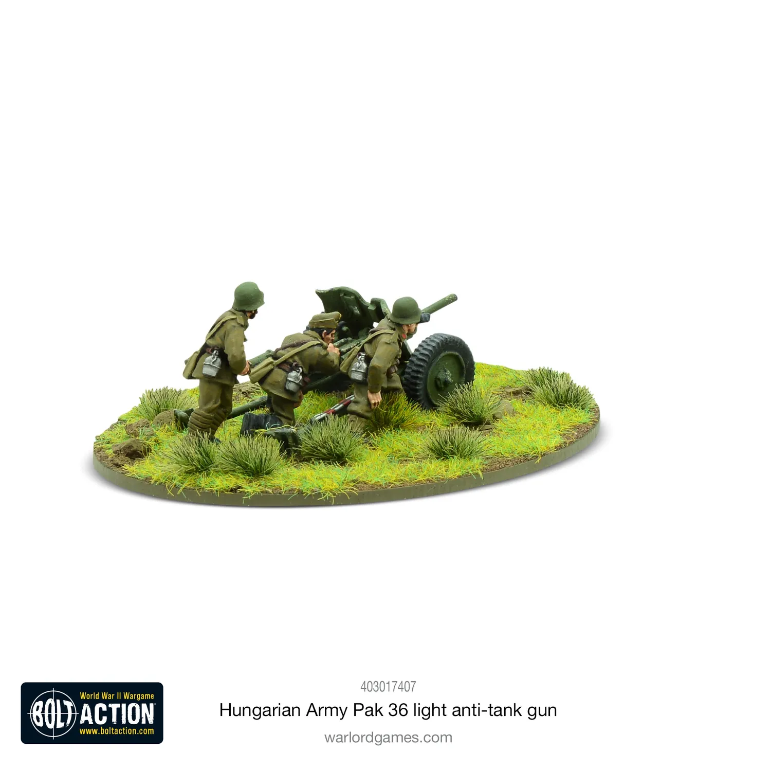 Bolt Action Hungarian Army Pak 36 light anti-tank gun canon antichar métal