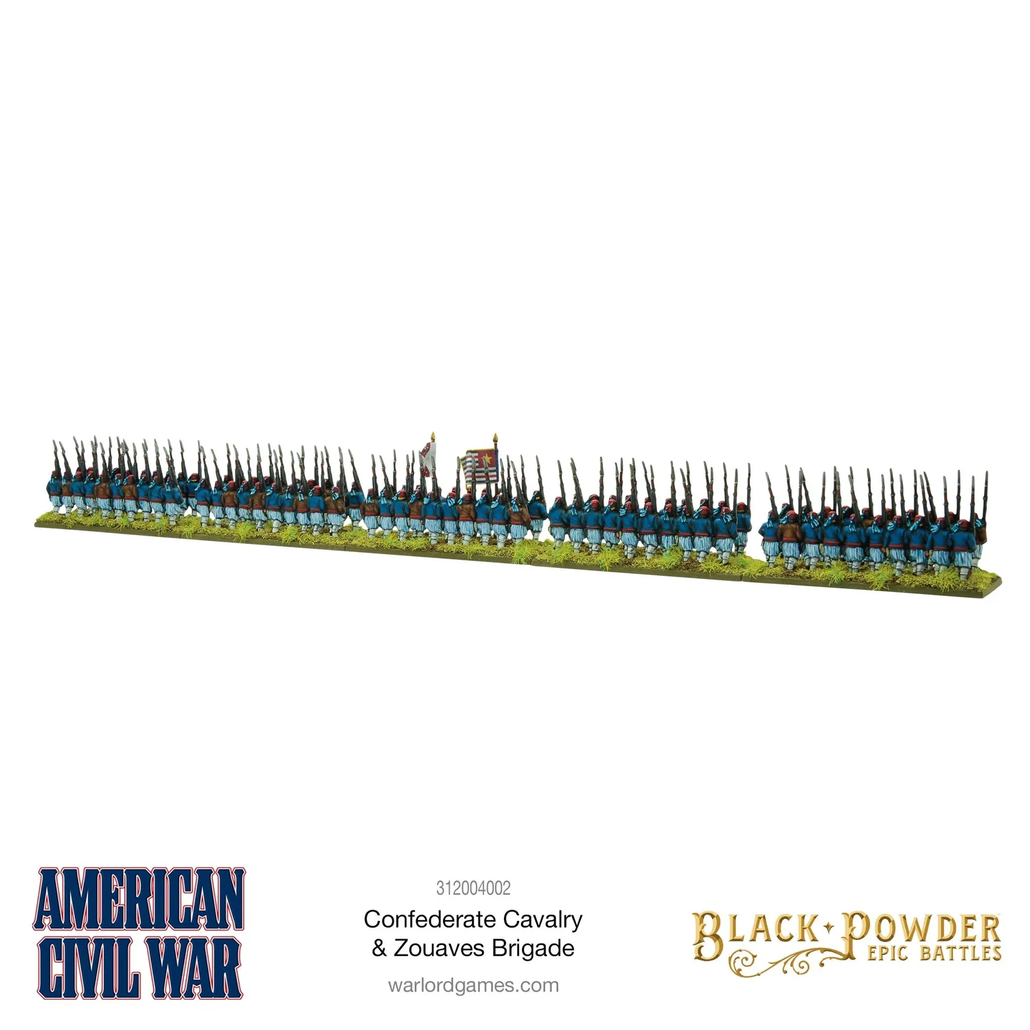 Bolt Action Black Powder Epic Battles American Civil War Confederate Cavalry & Zouaves Brigade figurines plastique
