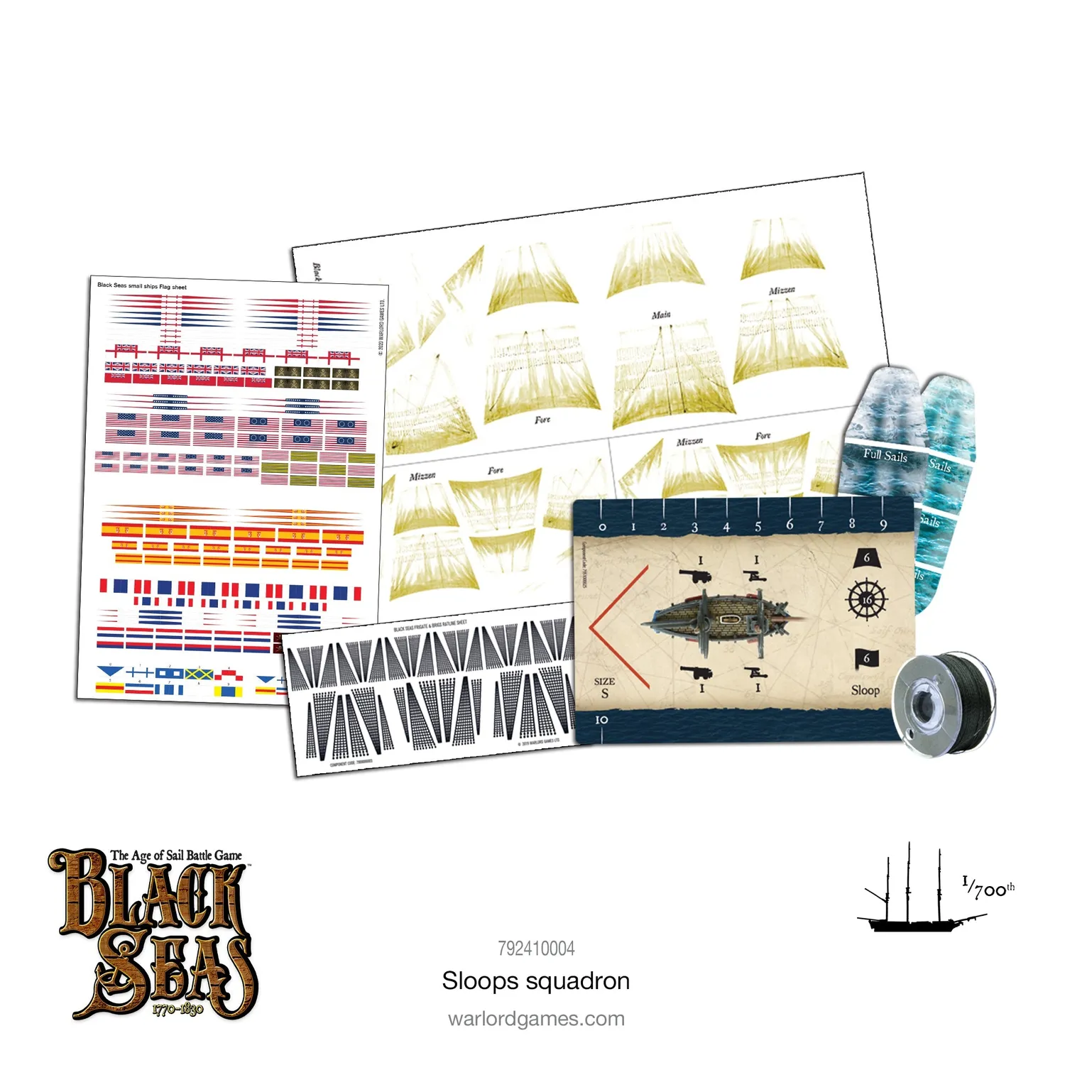 Bolt Action Black Seas Sloops Squadron navires en métal