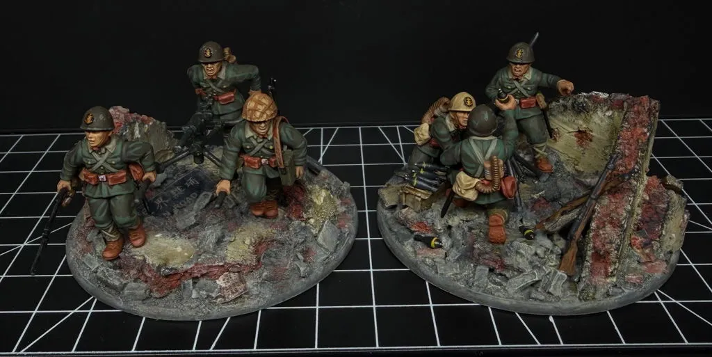 Bolt Action Japanese Infantry and Heavy Weapons Platoon figurines 60 pièces