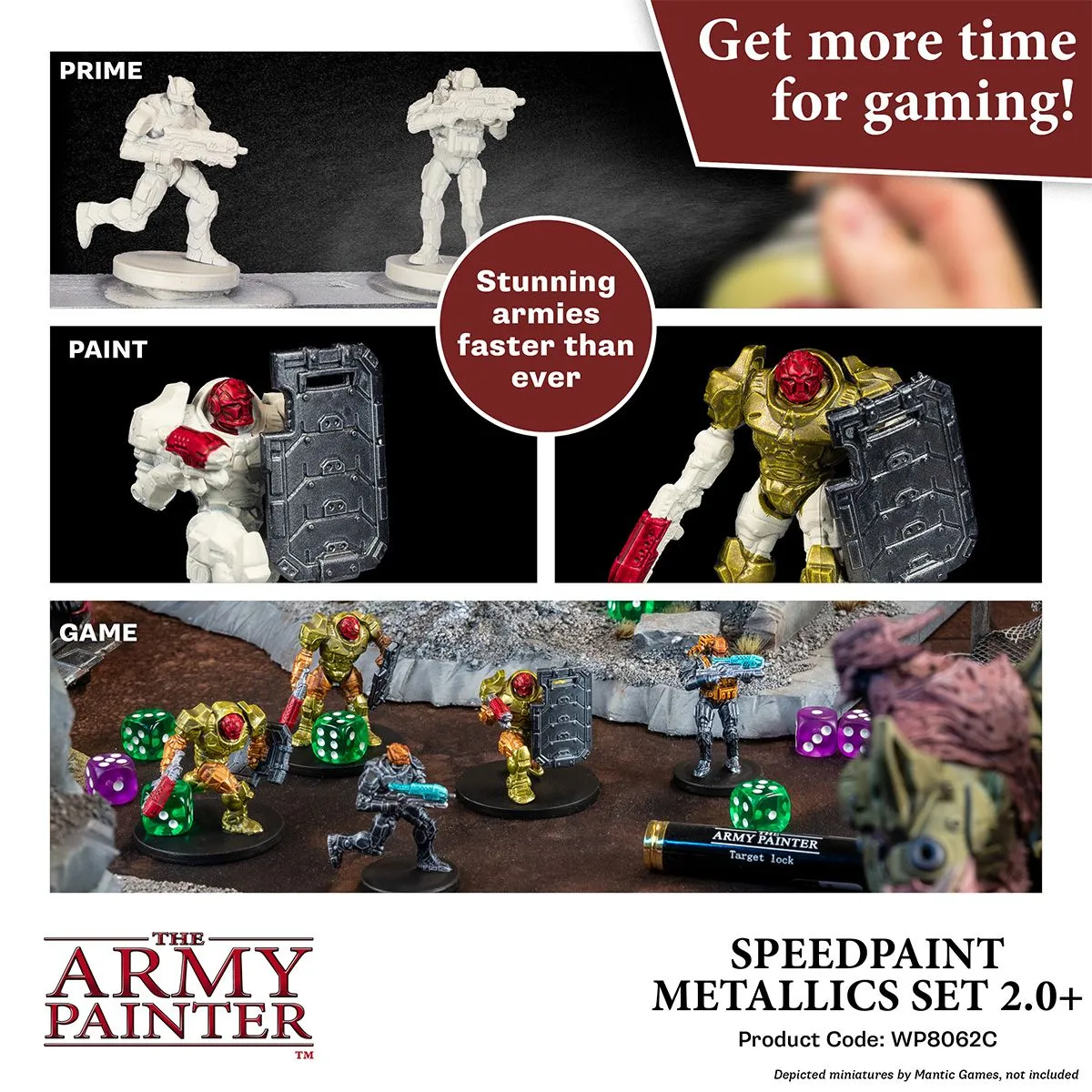 Army Painter Speedpaint 2.0 Metallics set 10 peintures + pinceau
