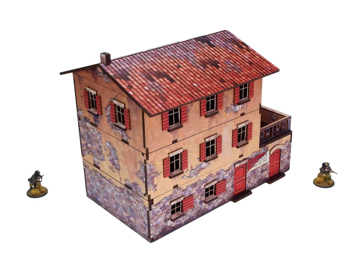 Bolt Action Large House (1) décor prépeint 28mm Italie