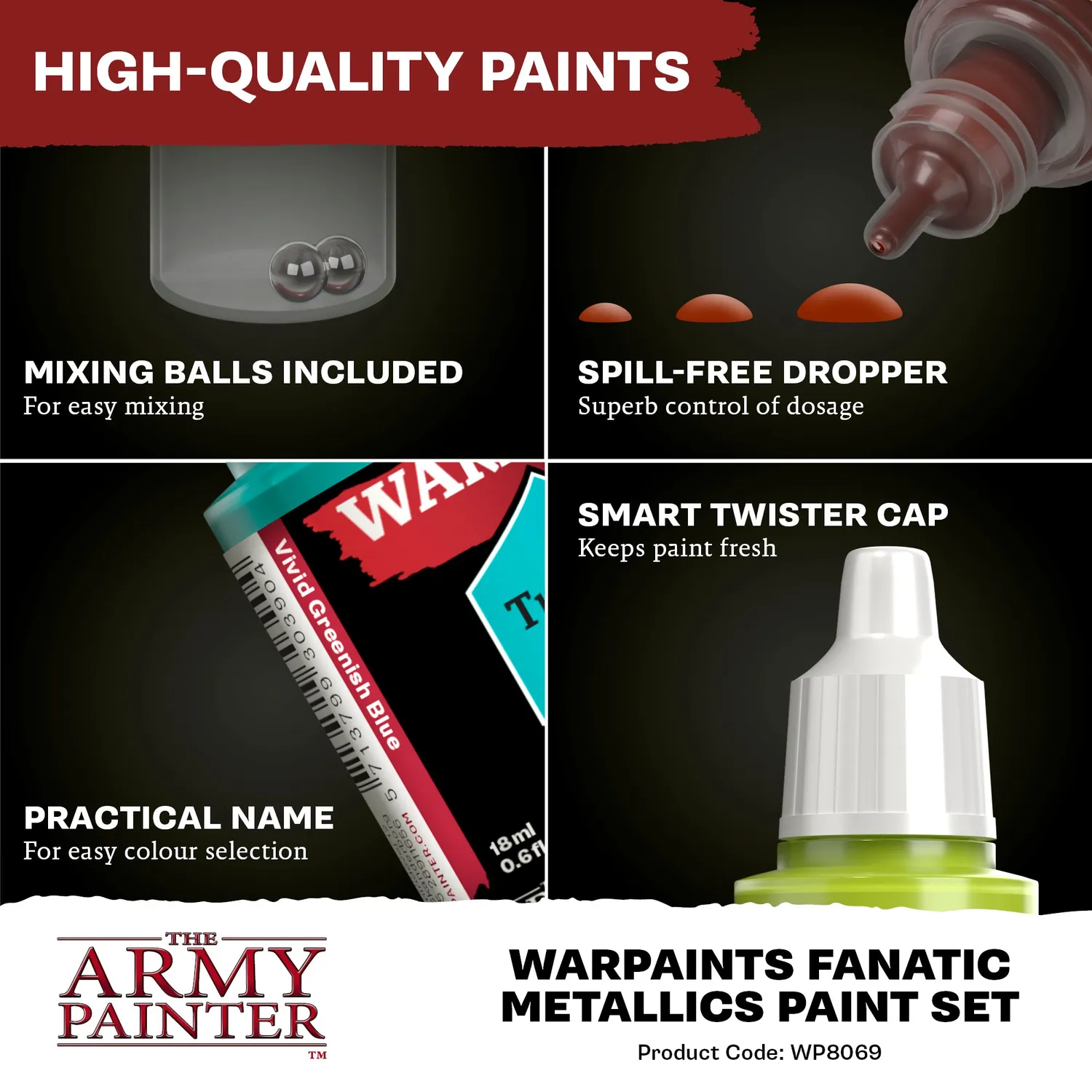 Army Painter Warpaints Fanatic Metallics set 10 peintures 18ml
