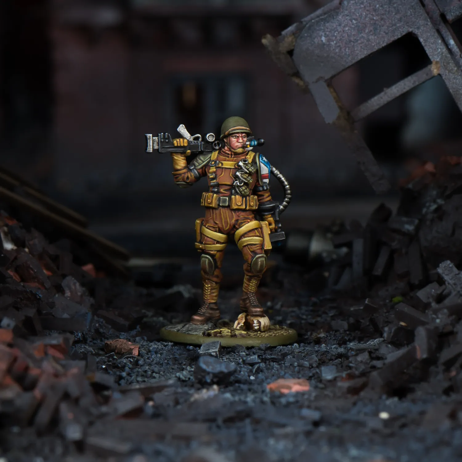 Bolt Action Konflikt '47 ‘SLAMMER’ SAMUELS United States Paragon Trooper figurine métal
