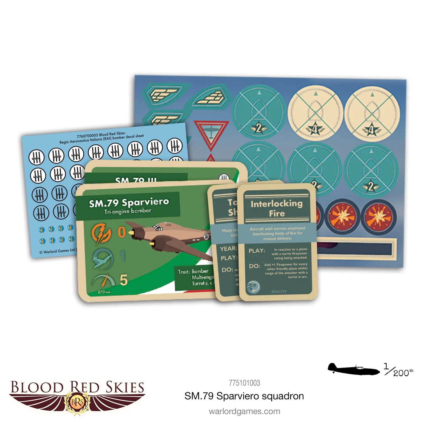 Bolt Action Blood Red Skies SM.79 Sparviero Squadron coffret 3 avions
