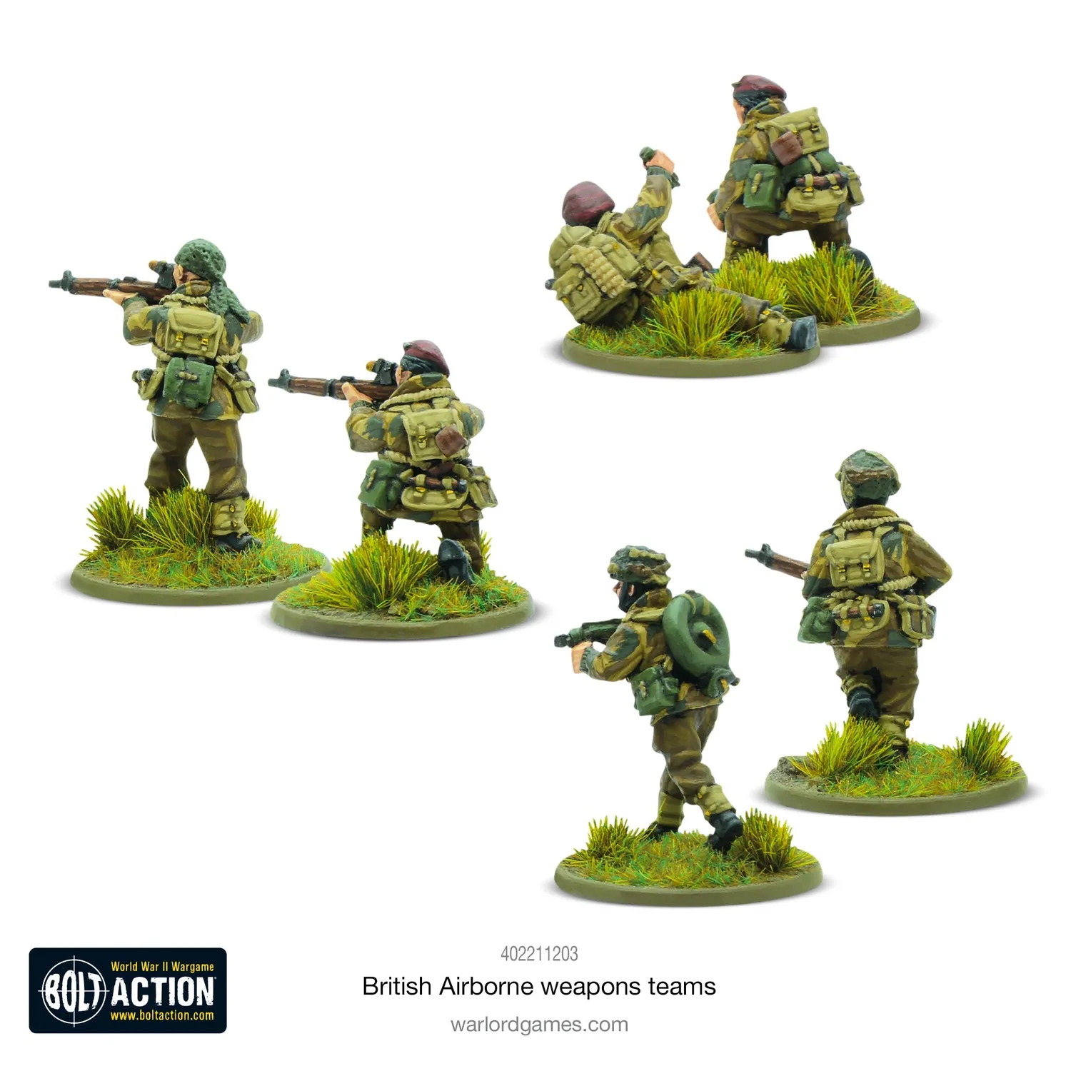 Bolt Action British Airborne weapons teams équipes d’armes résine