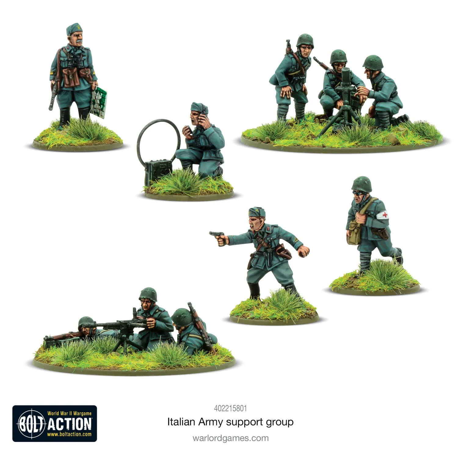 Bolt Action Italian Army Support Group figurines métal 28mm