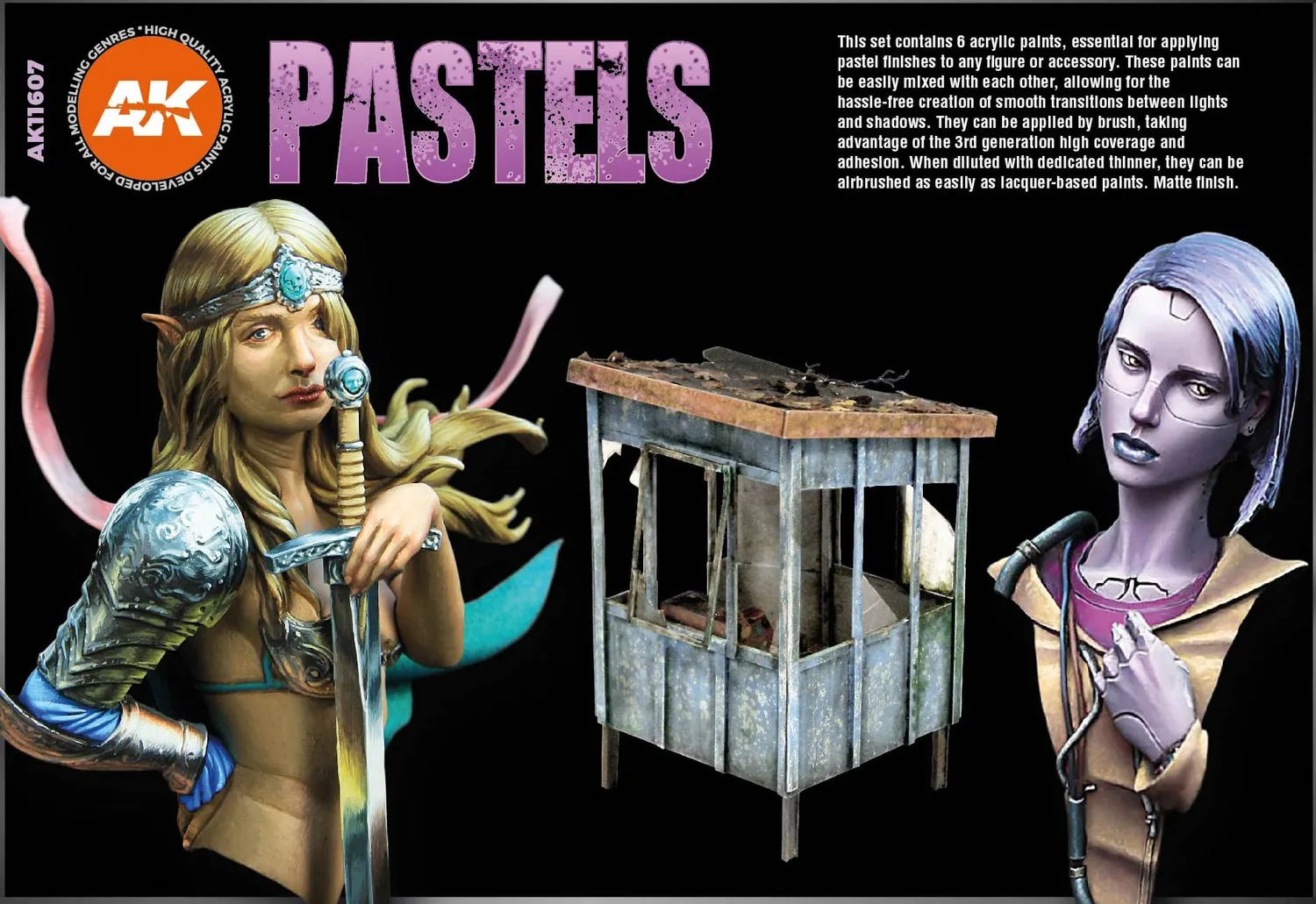DES TRANCHEES AUX BARRICADES AK Interactive SET COULEURS PASTELS 6 peintures acryliques