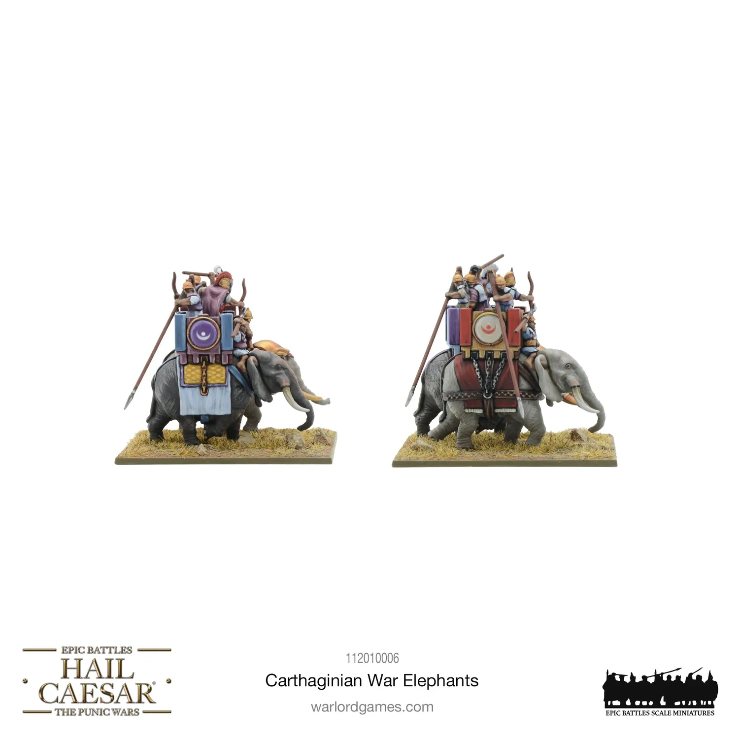 Bolt Action Hail Caesar Carthaginian War Elephants éléphants x4